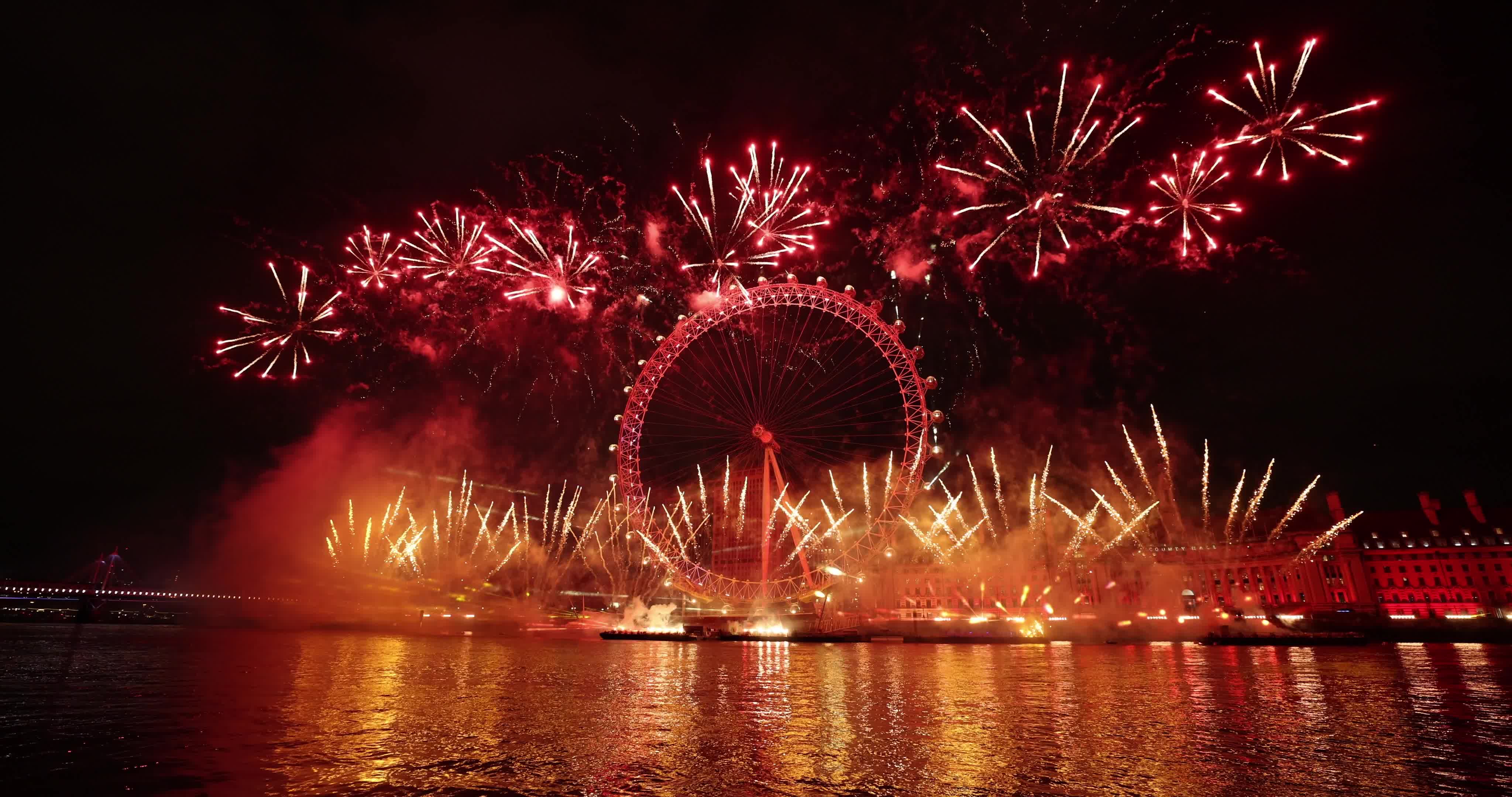 London Celebrates The New Year With Fireworks Show