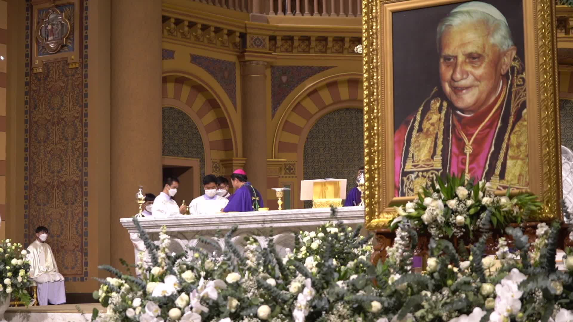 Mass for late Pope Emeritus Benedict XVI in Bangkok.
