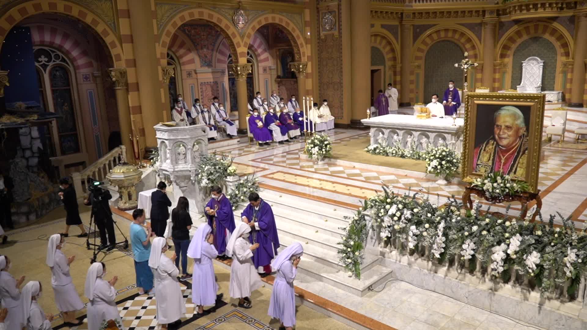 Mass for late Pope Emeritus Benedict XVI in Bangkok.