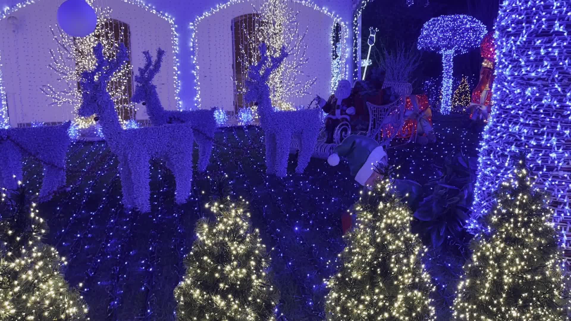 The Casa Di Babbo Natale illuminated every Christmas with over 500000 LED lights in Milan