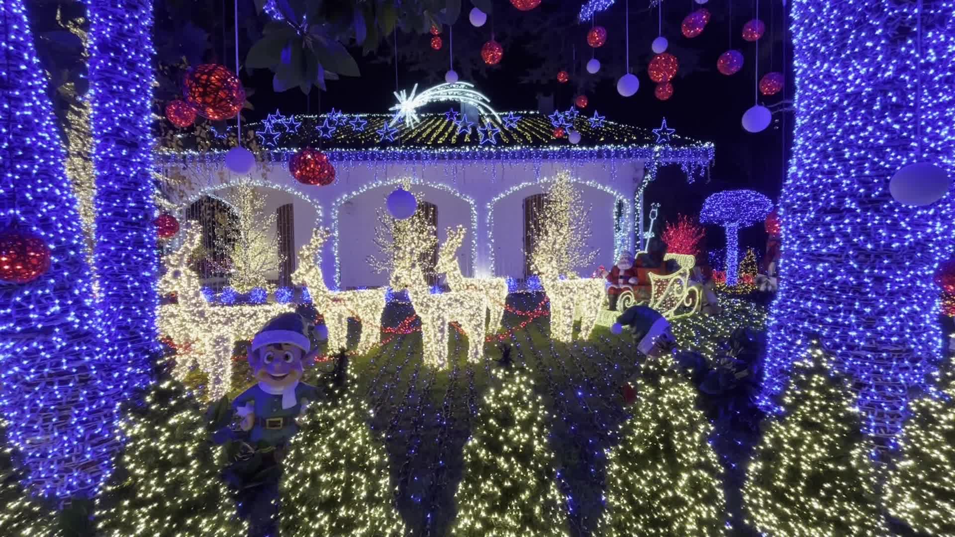 The Casa Di Babbo Natale illuminated every Christmas with over 500000 LED lights in Milan