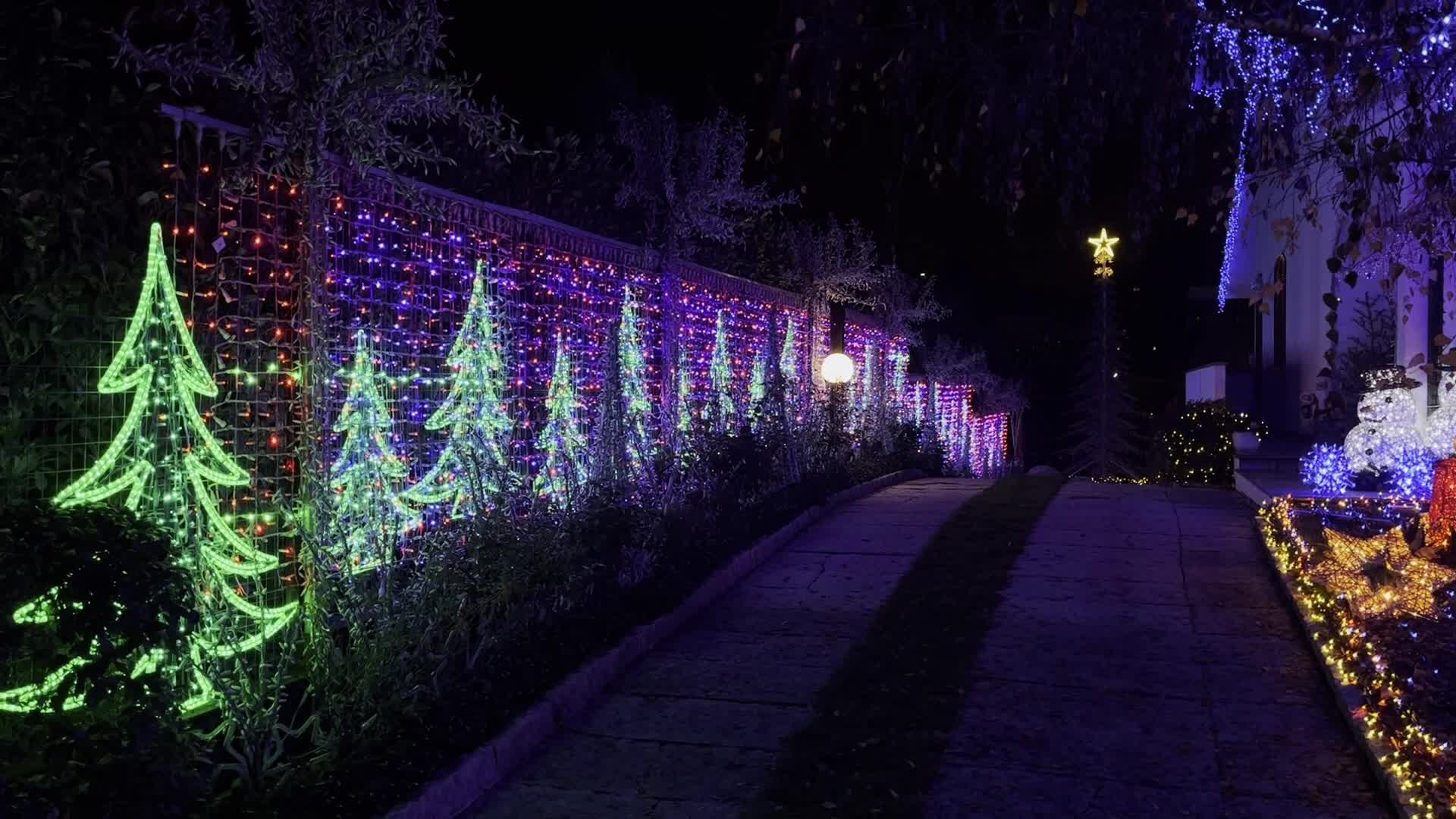 The Casa Di Babbo Natale illuminated every Christmas with over 500000 LED lights in Milan
