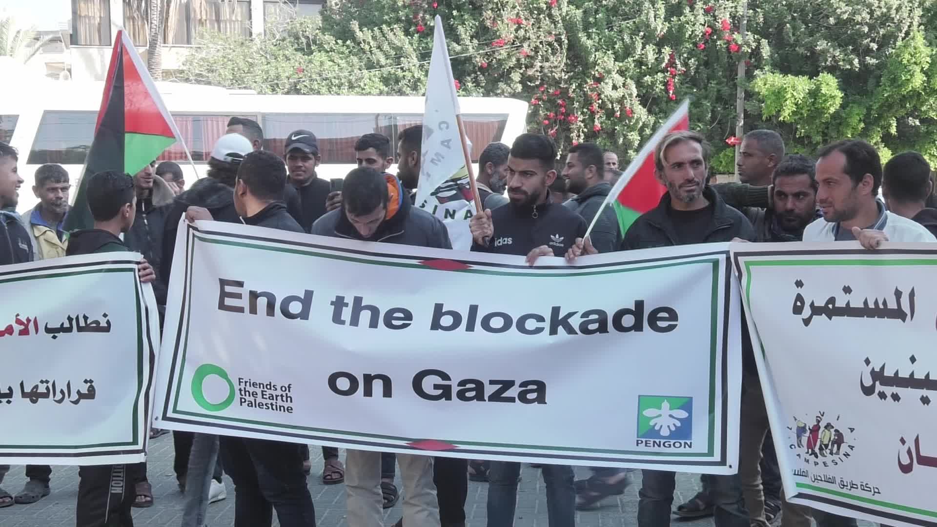 Palestinians Protest Israeli Siege on Gaza Strip