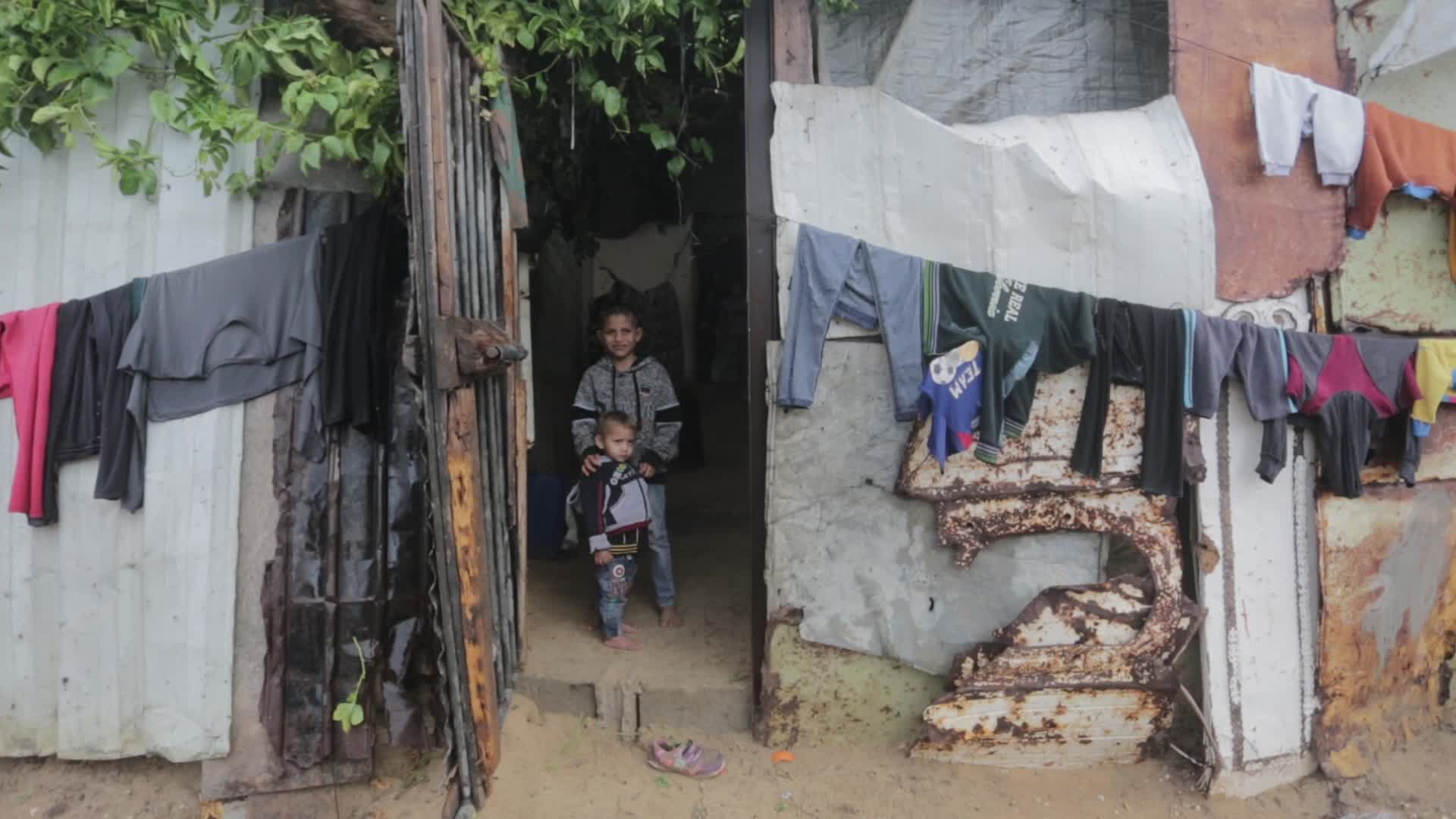 Cold weather in Gaza City