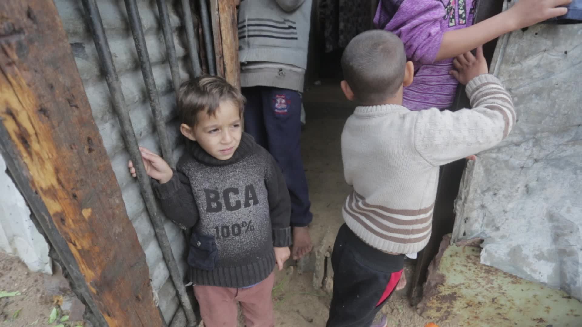 Cold weather in Gaza City