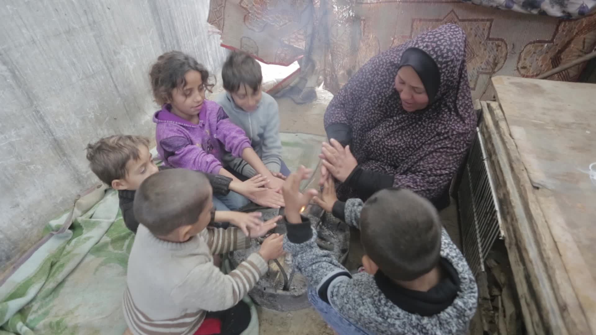 Cold weather in Gaza City