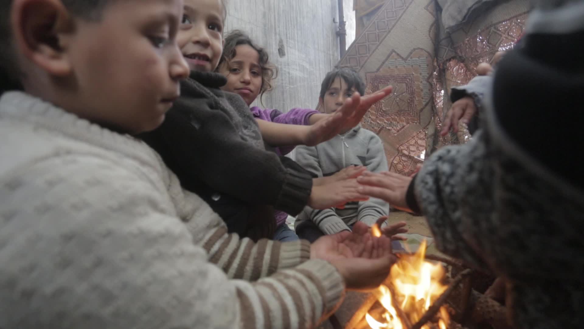 Cold weather in Gaza City