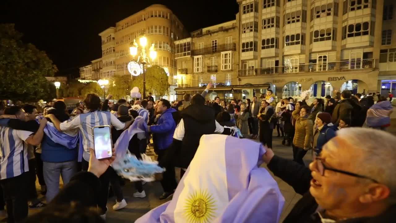 Argentines celebrate their national soccer team's World Cup victory in Galicia