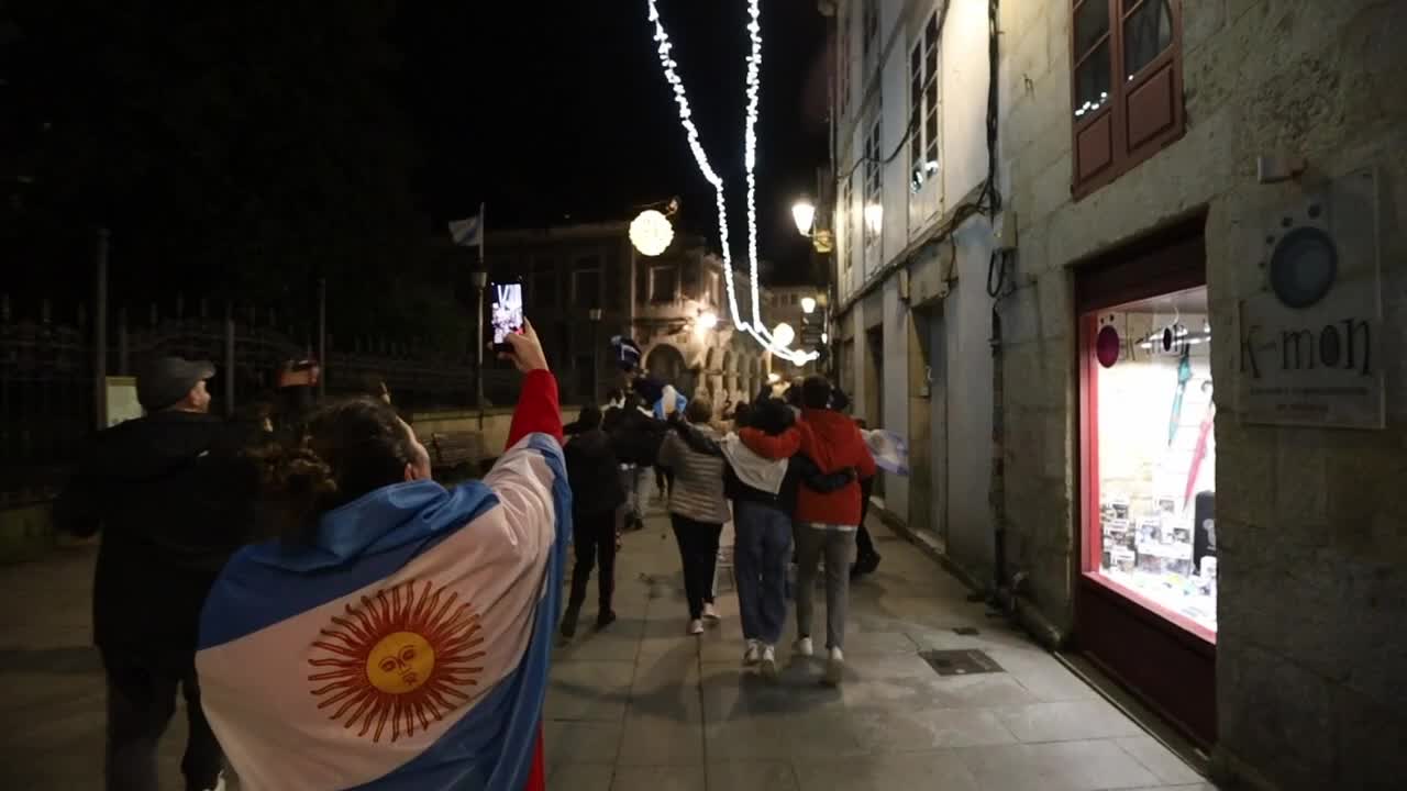 Argentines celebrate their national soccer team's World Cup victory in Galicia
