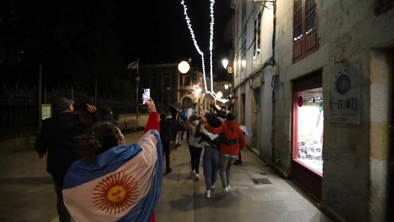 Argentines celebrate their national soccer team's World Cup victory in Galicia