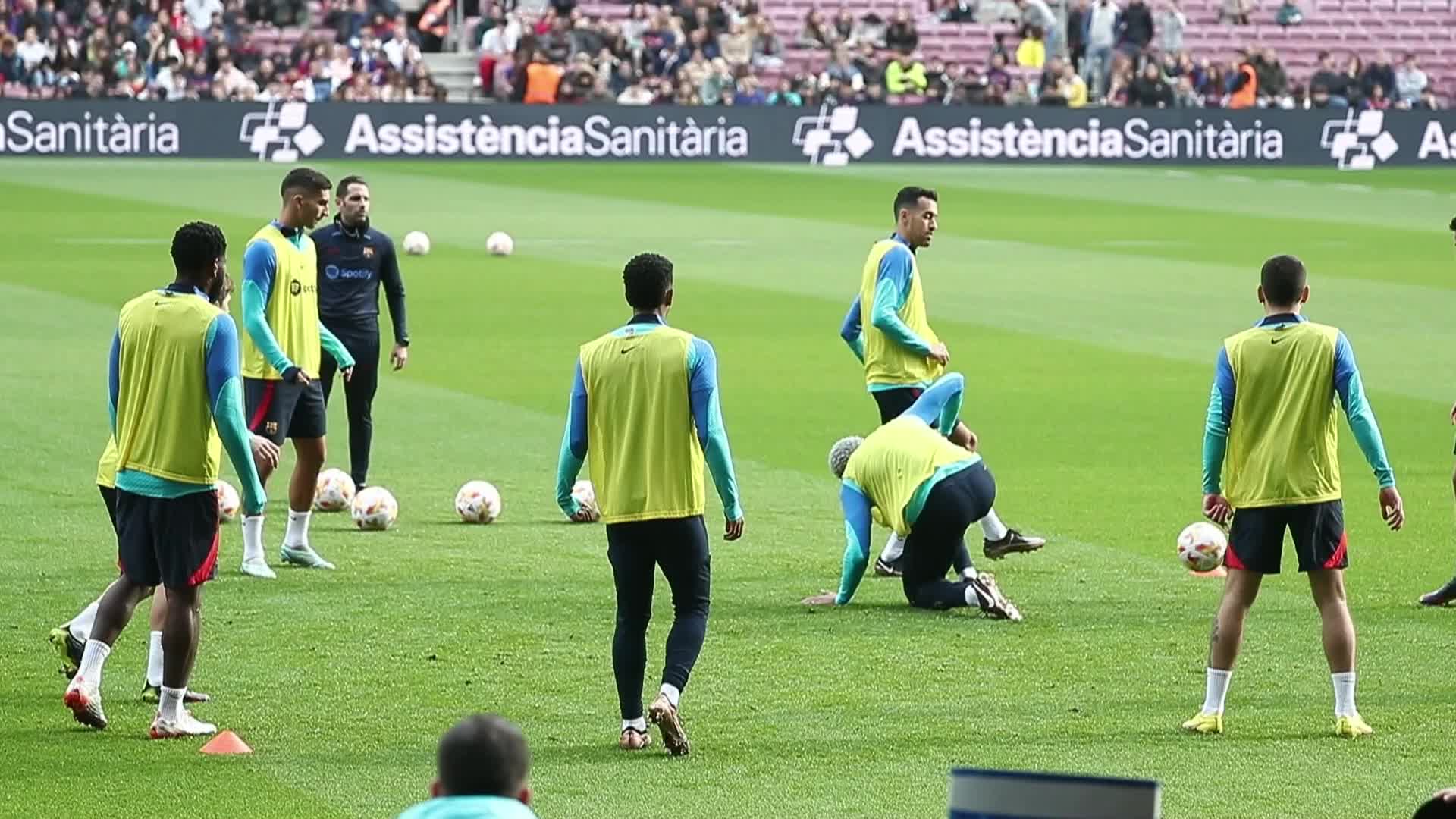 Open doors training of FC Barcelona at the Camp Nou