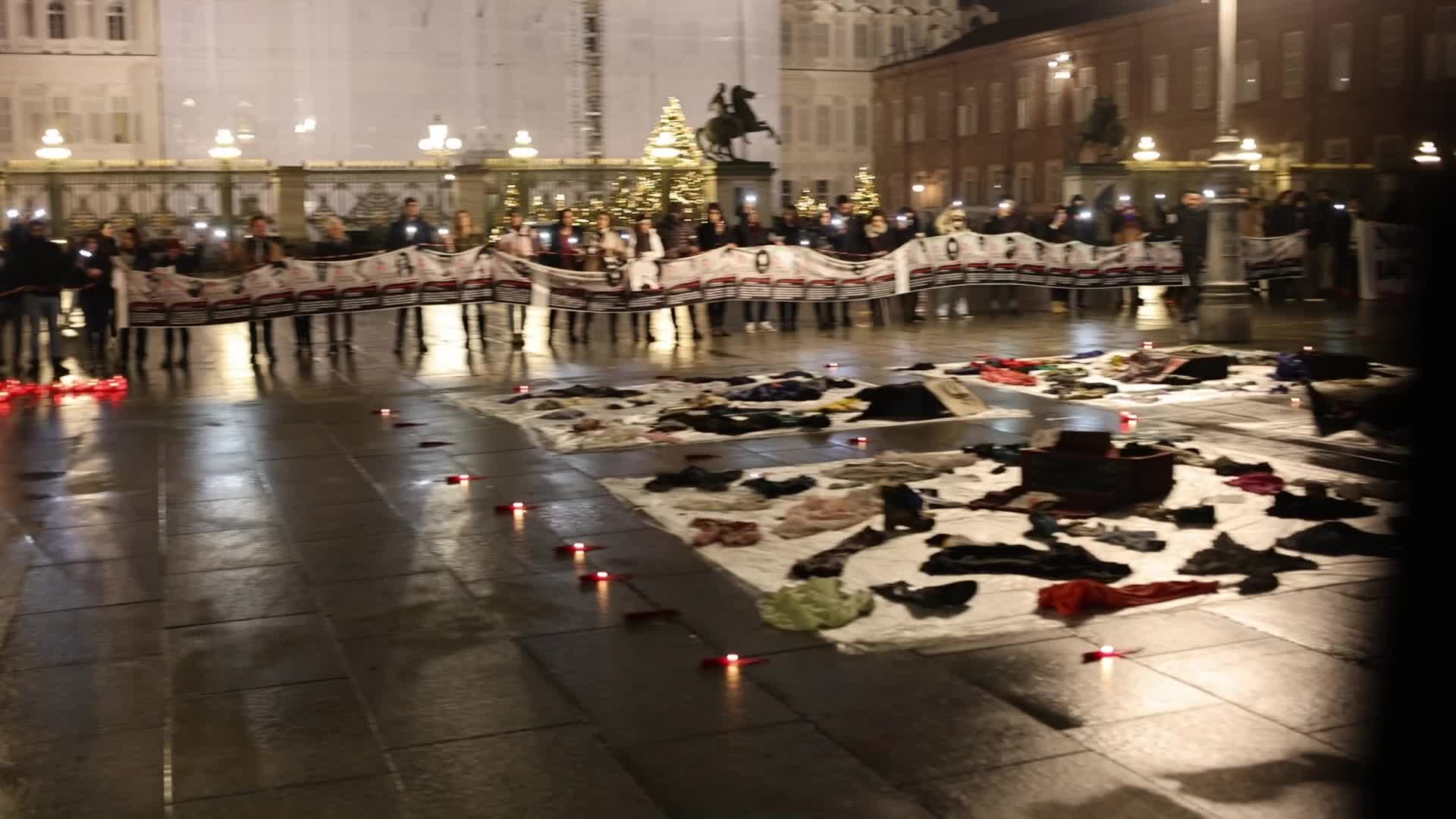 People march In Torino to honor victims of PS752 plane crashed in Teheran