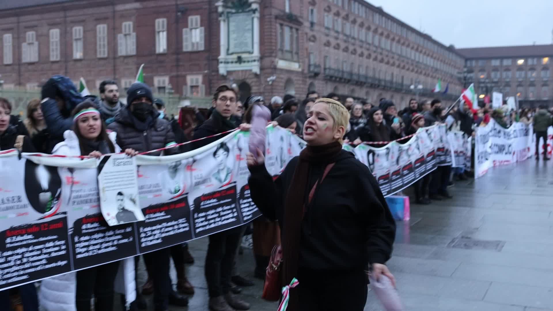 People march In Torino to honor victims of PS752 plane crashed in Teheran
