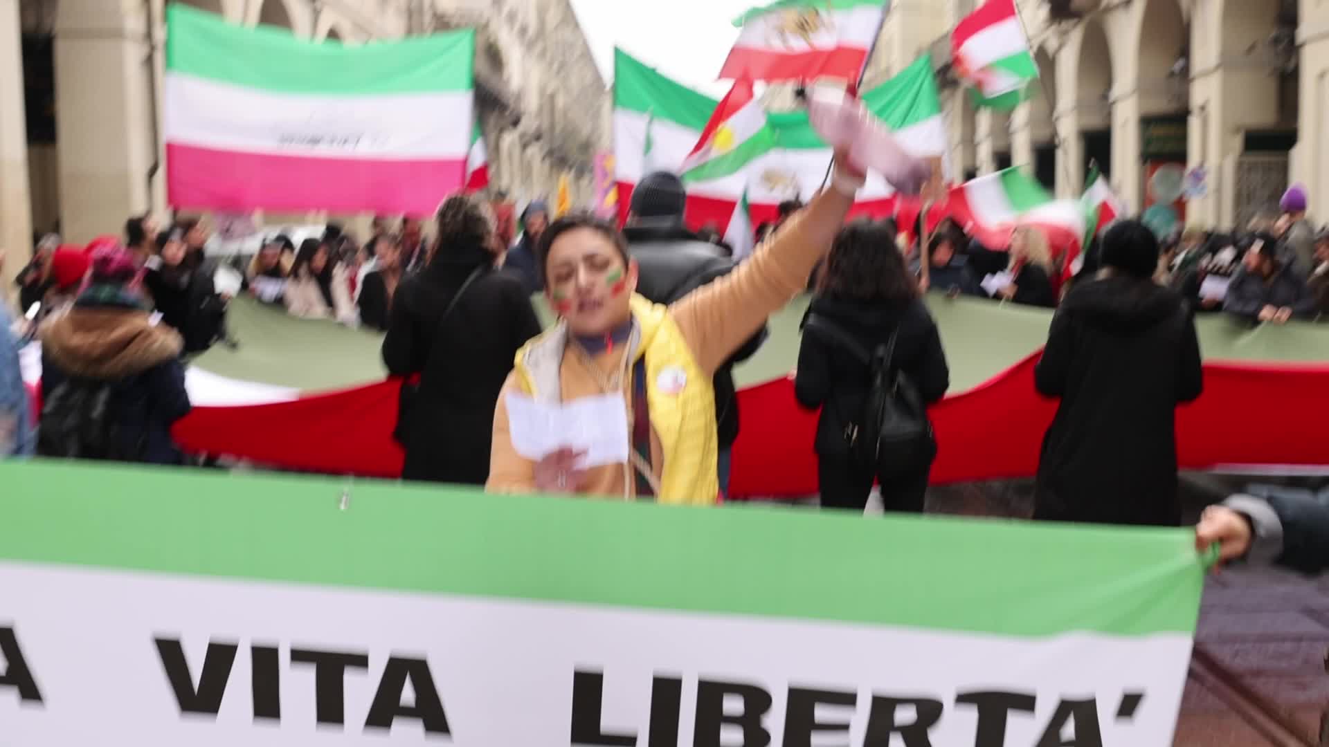 People march In Torino to honor victims of PS752 plane crashed in Teheran