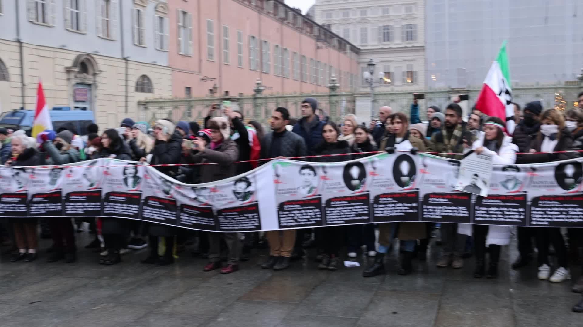 People march In Torino to honor victims of PS752 plane crashed in Teheran
