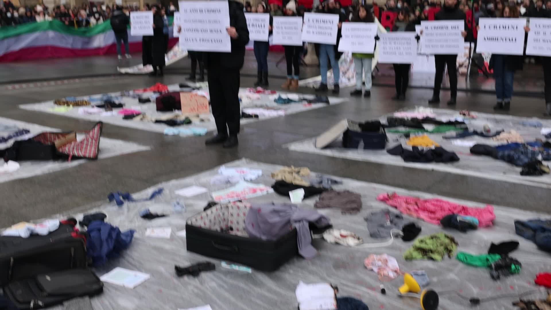 People march In Torino to honor victims of PS752 plane crashed in Teheran