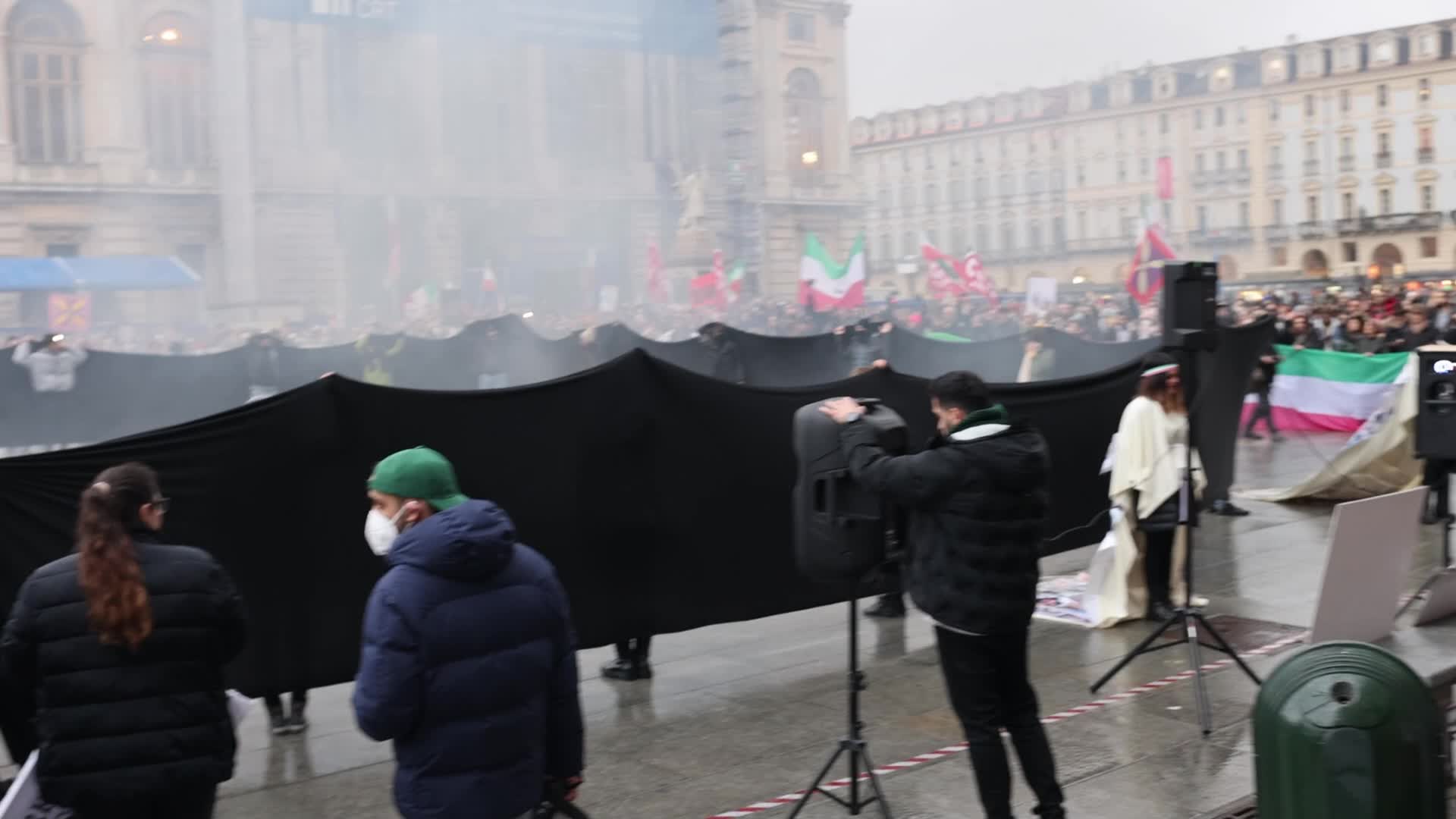 People march In Torino to honor victims of PS752 plane crashed in Teheran