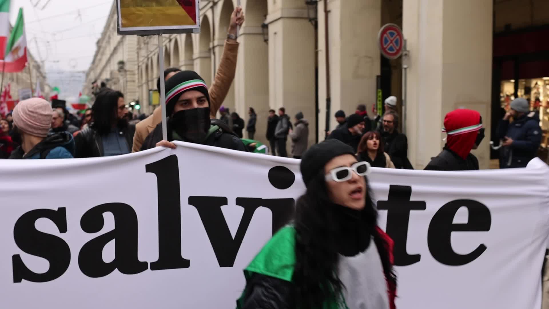 People march In Torino to honor victims of PS752 plane crashed in Teheran