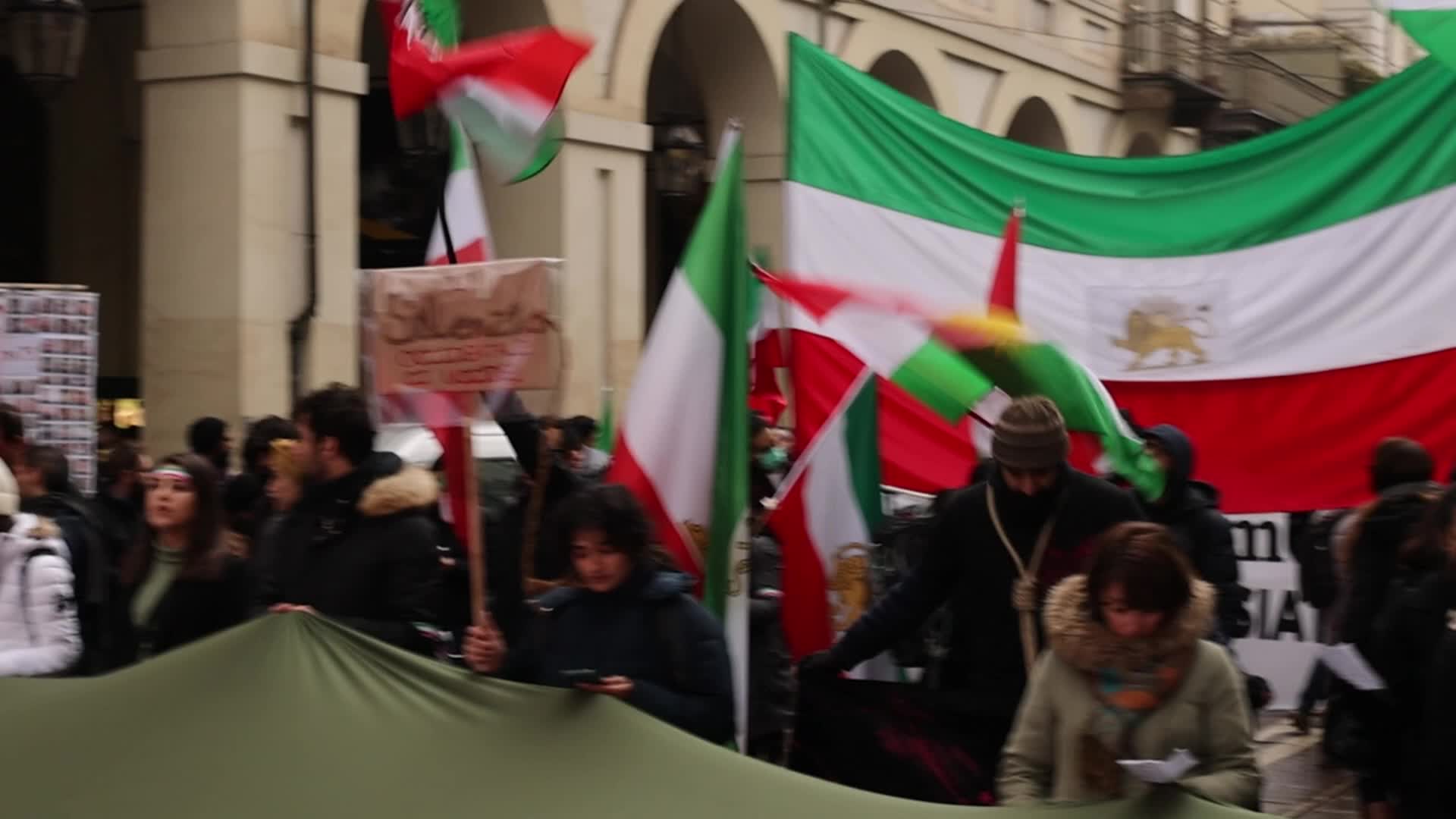 People march In Torino to honor victims of PS752 plane crashed in Teheran