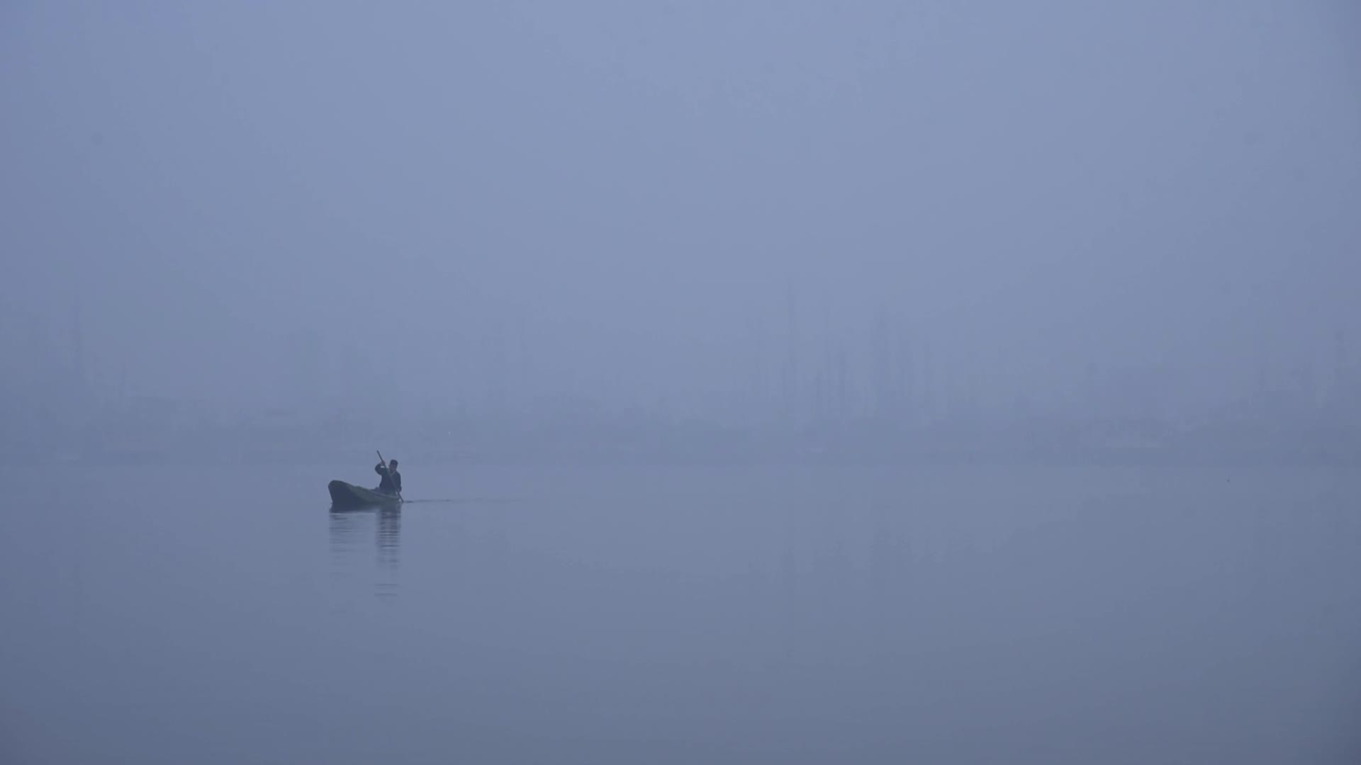Foggy winter morning in Srinagar, Kashmir, India