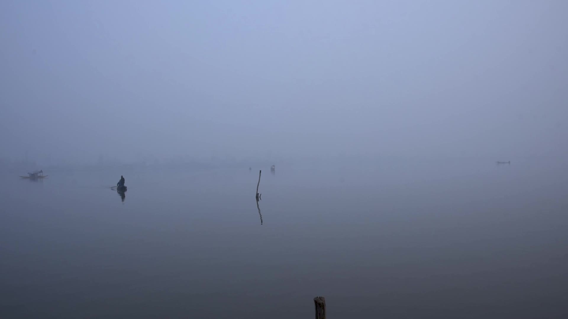Foggy winter morning in Srinagar, Kashmir, India