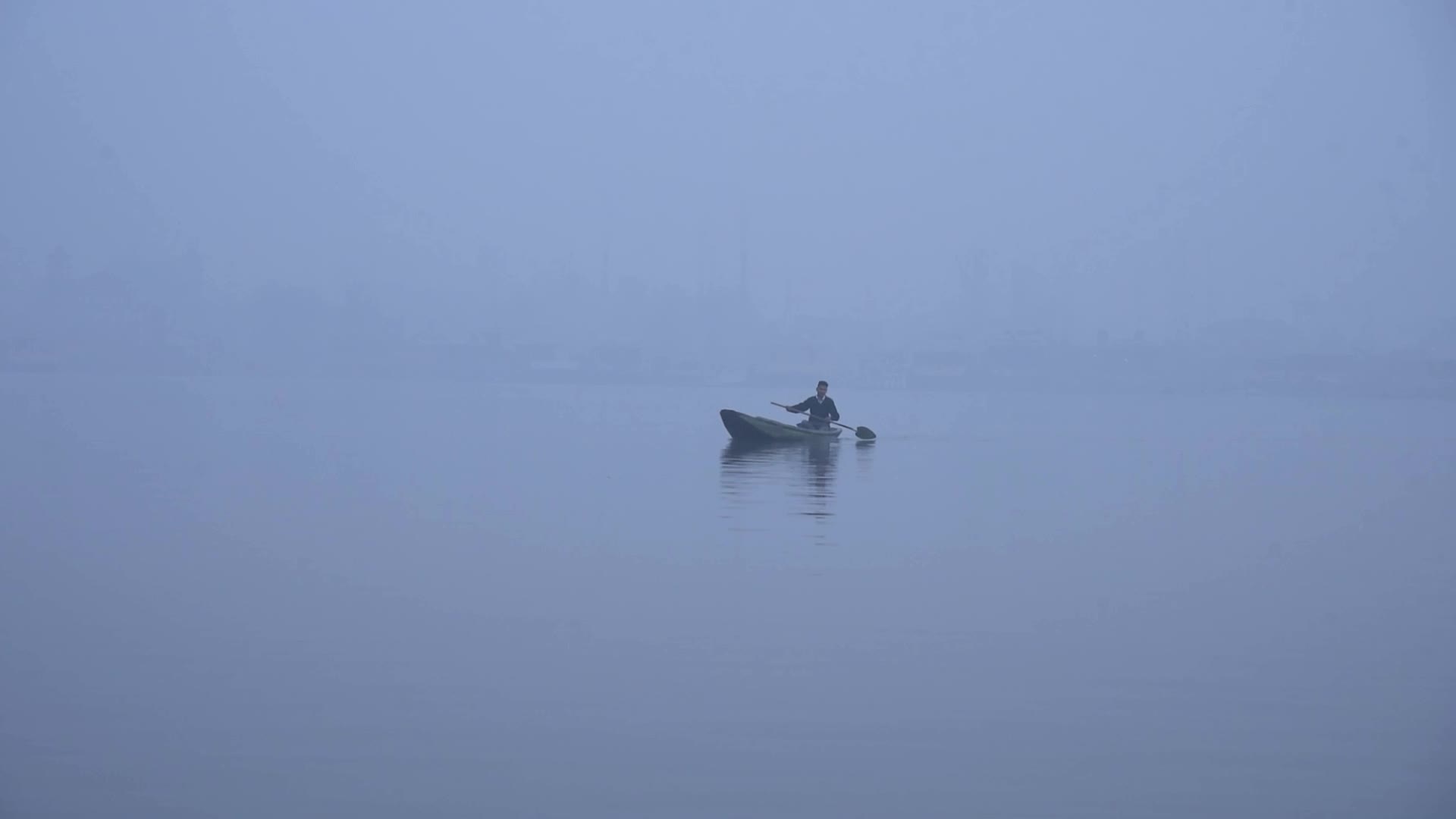 Foggy winter morning in Srinagar, Kashmir, India