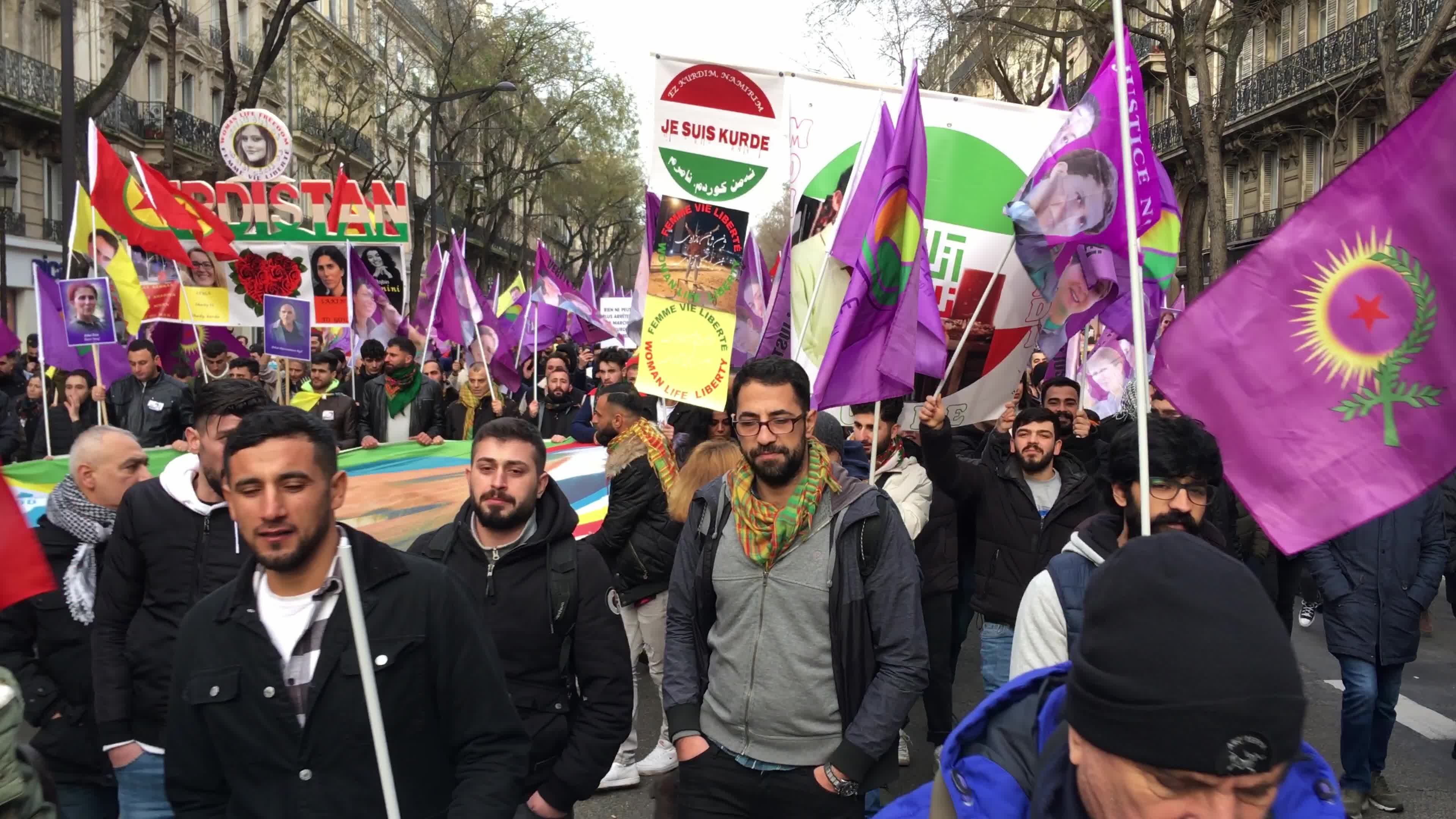 Kurdish protest in Paris