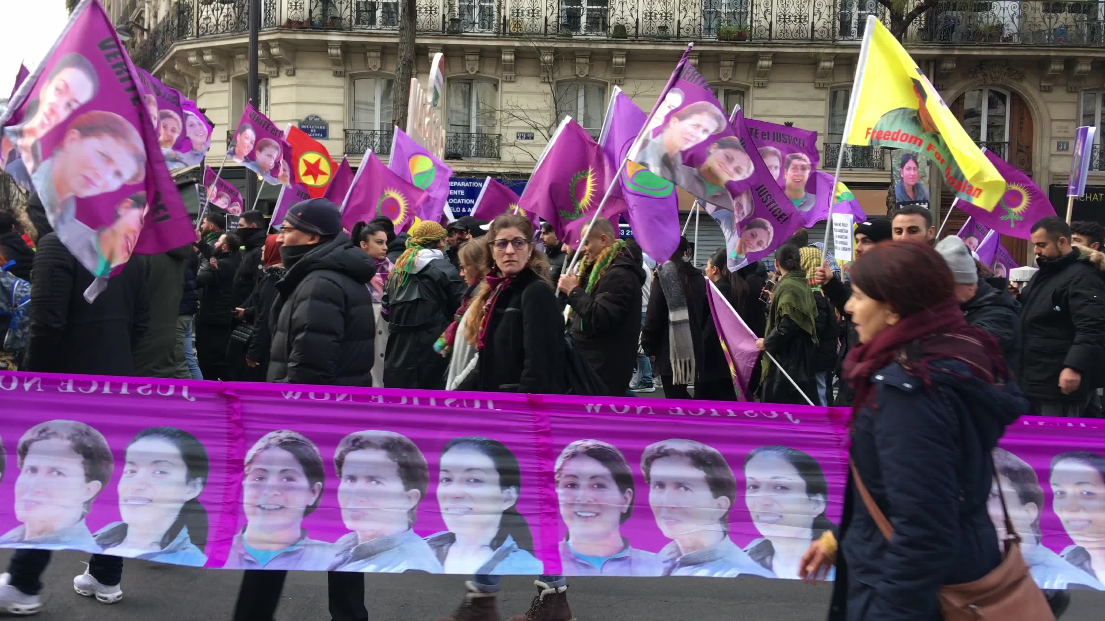 Kurdish protest in Paris