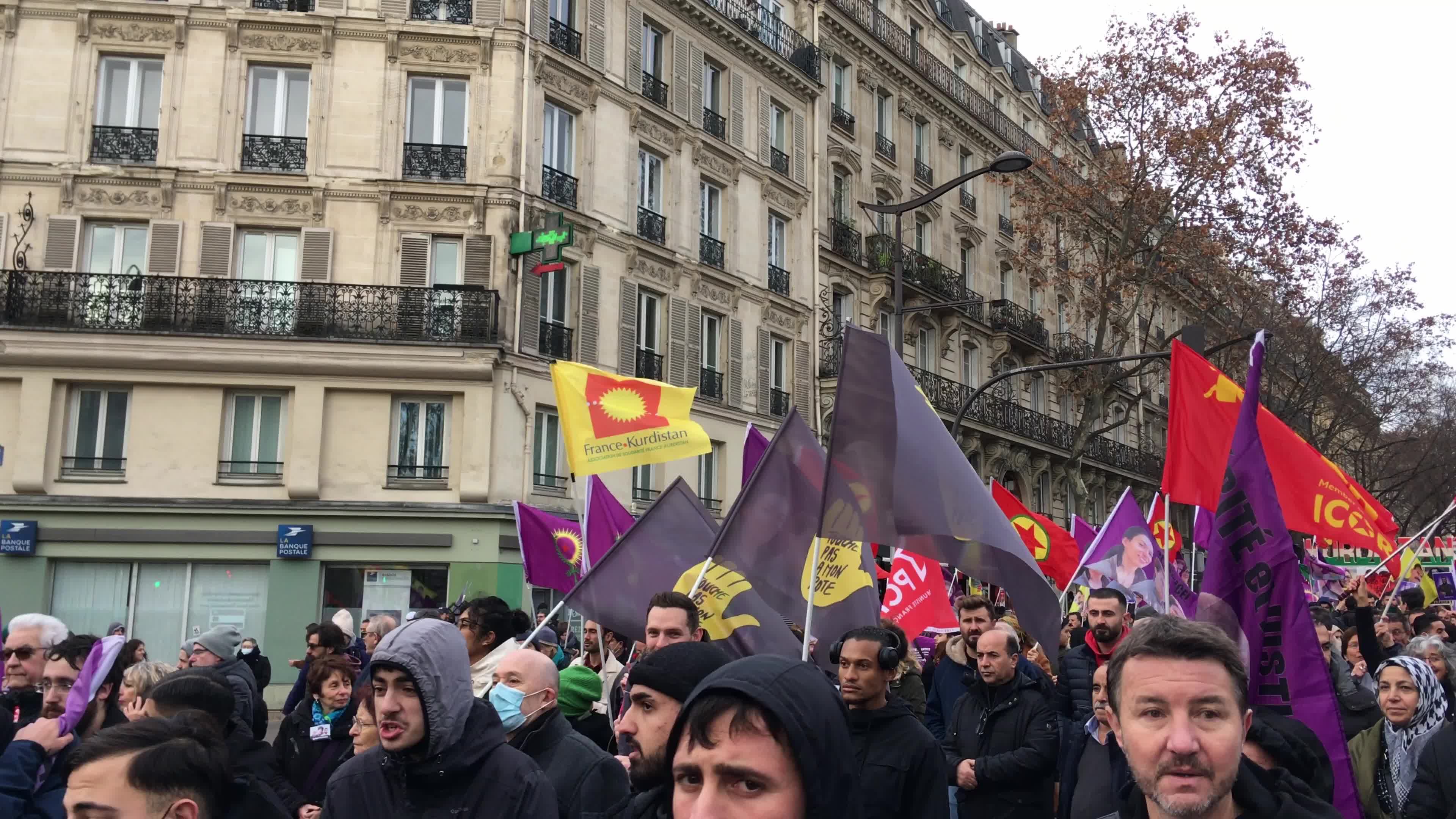 Kurdish protest in Paris
