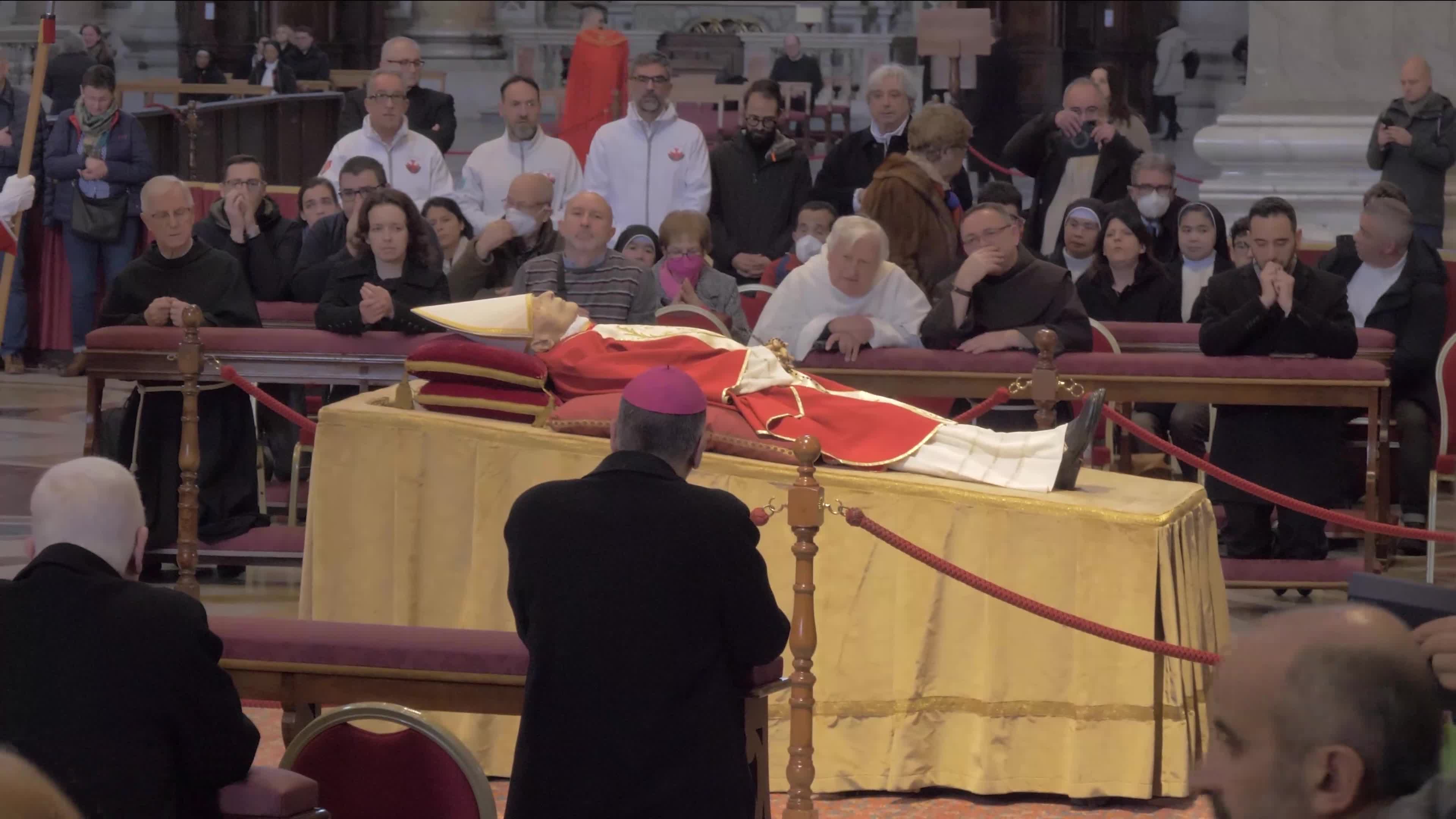 The Body Of Pope Emeritus Benedict XVI Lies In State At St. Peter's