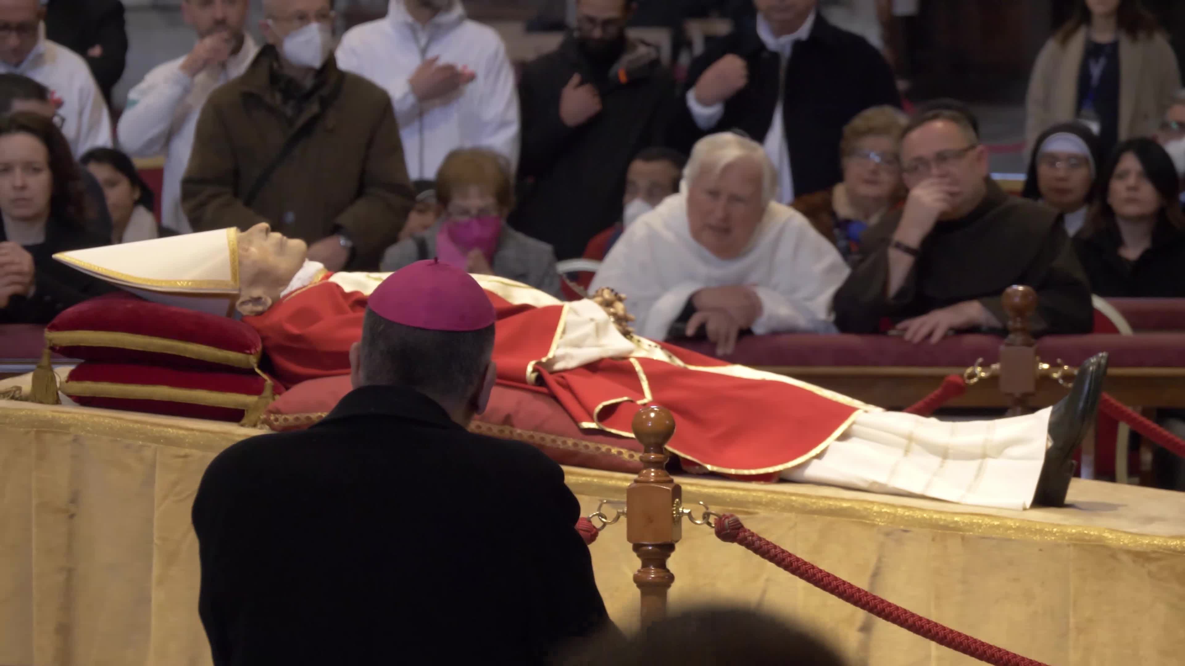 The Body Of Pope Emeritus Benedict XVI Lies In State At St. Peter's