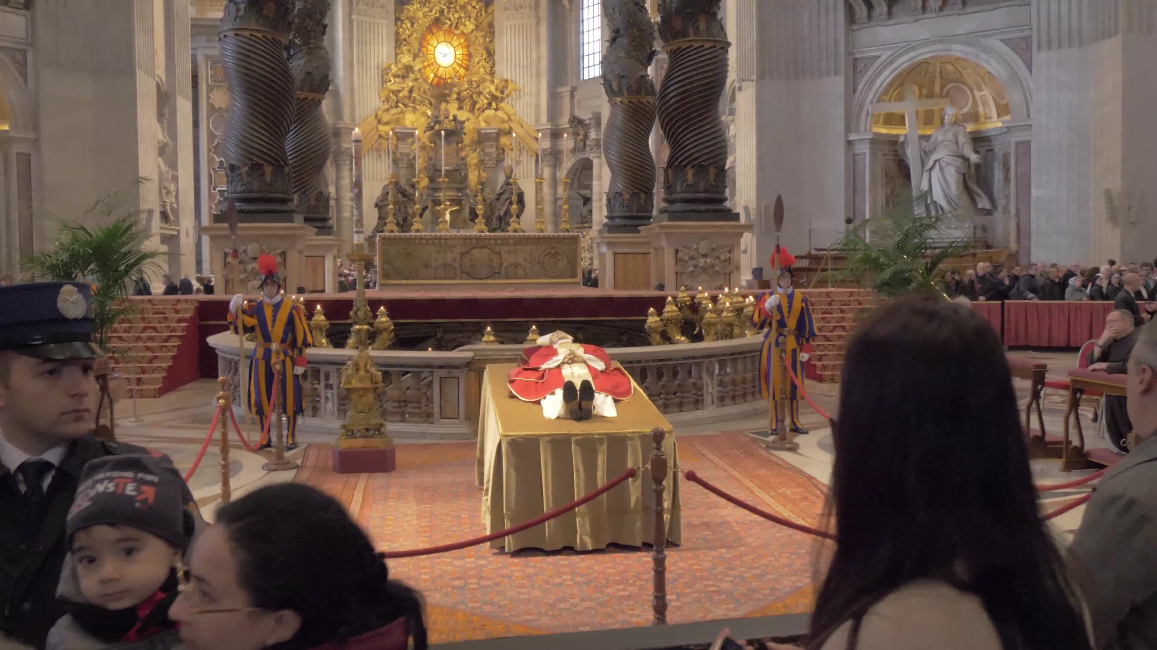 The Body Of Pope Emeritus Benedict XVI Lies In State At St. Peter's