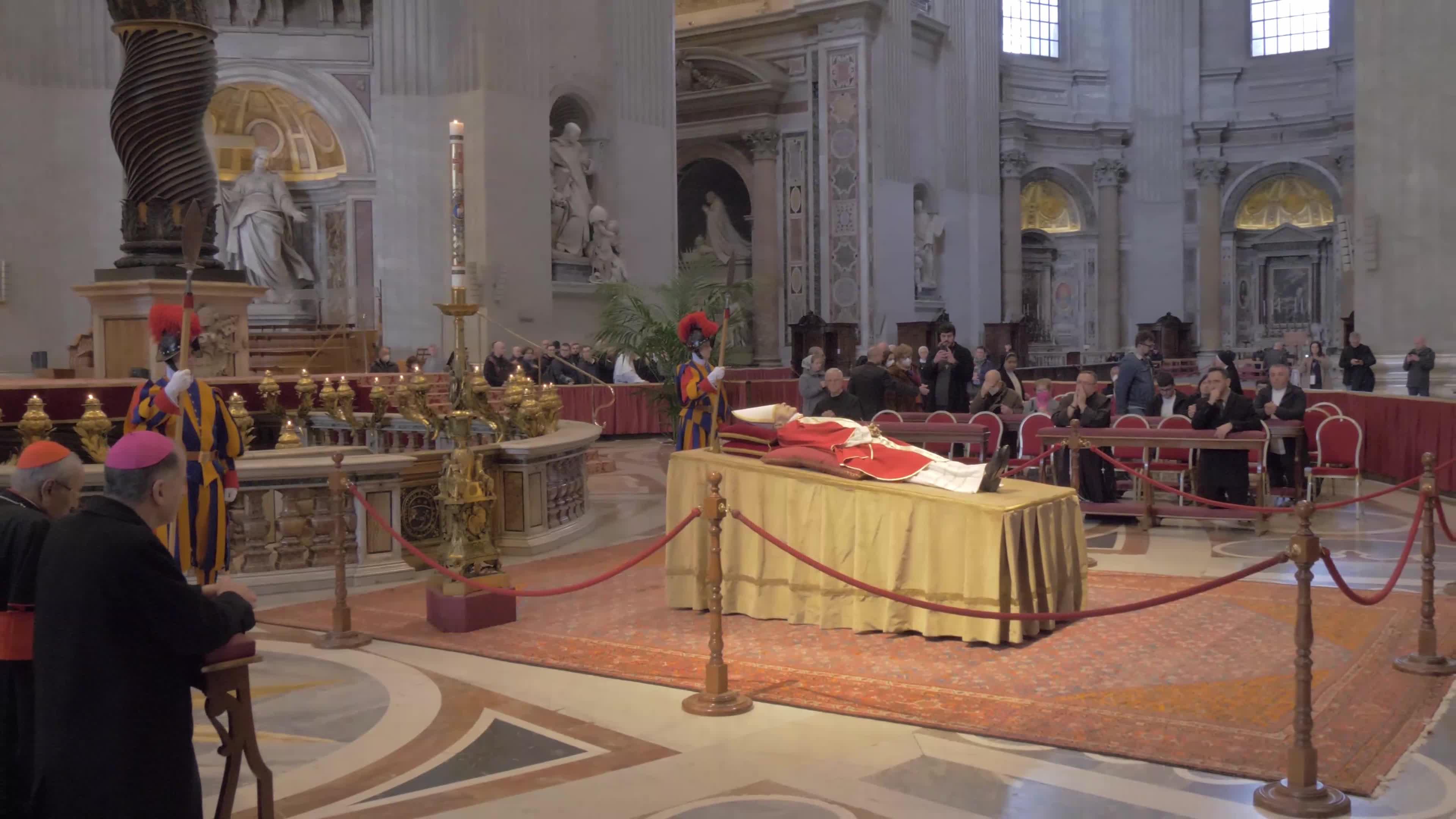 The Body Of Pope Emeritus Benedict XVI Lies In State At St. Peter's