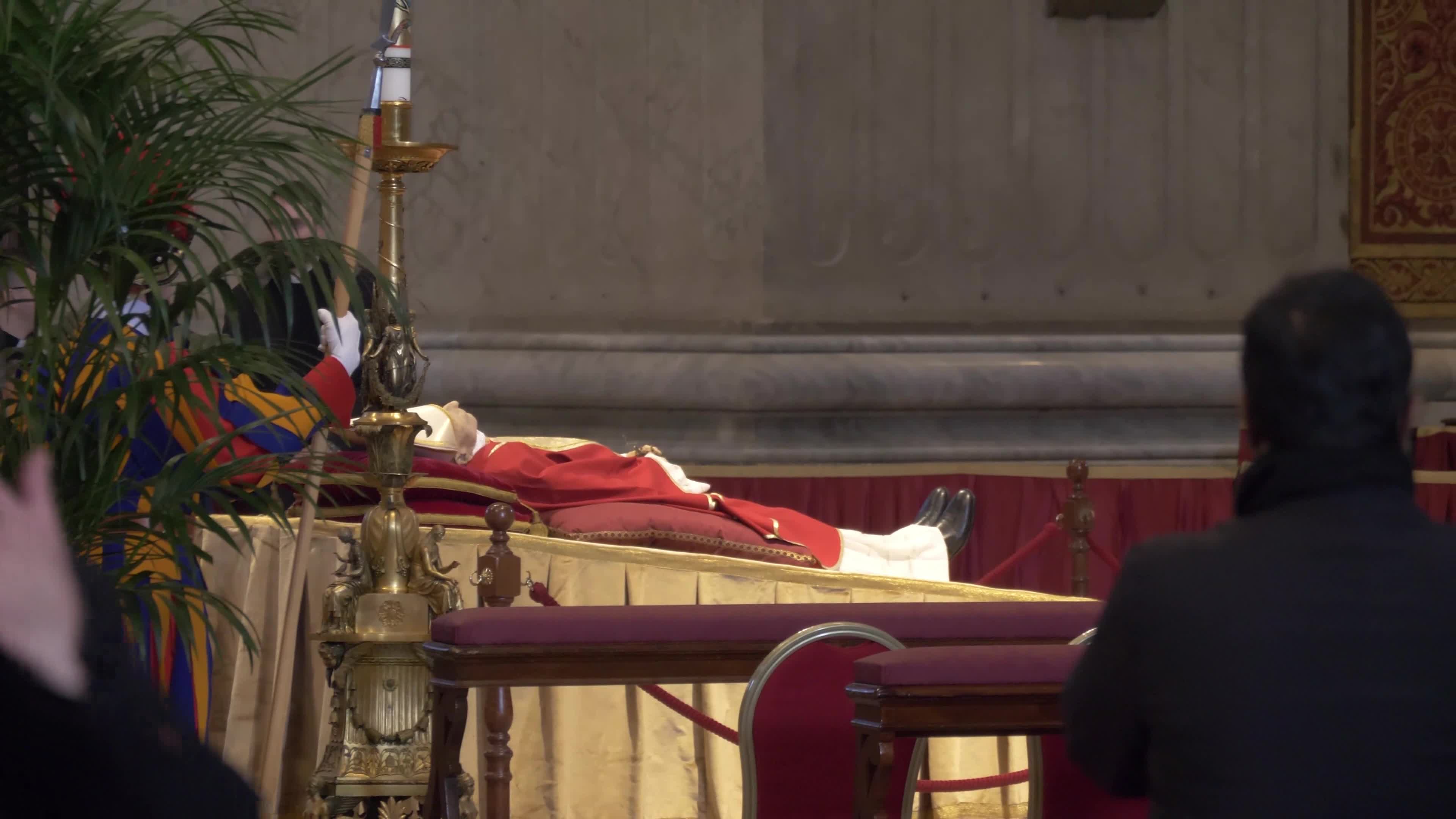 The Body Of Pope Emeritus Benedict XVI Lies In State At St. Peter's