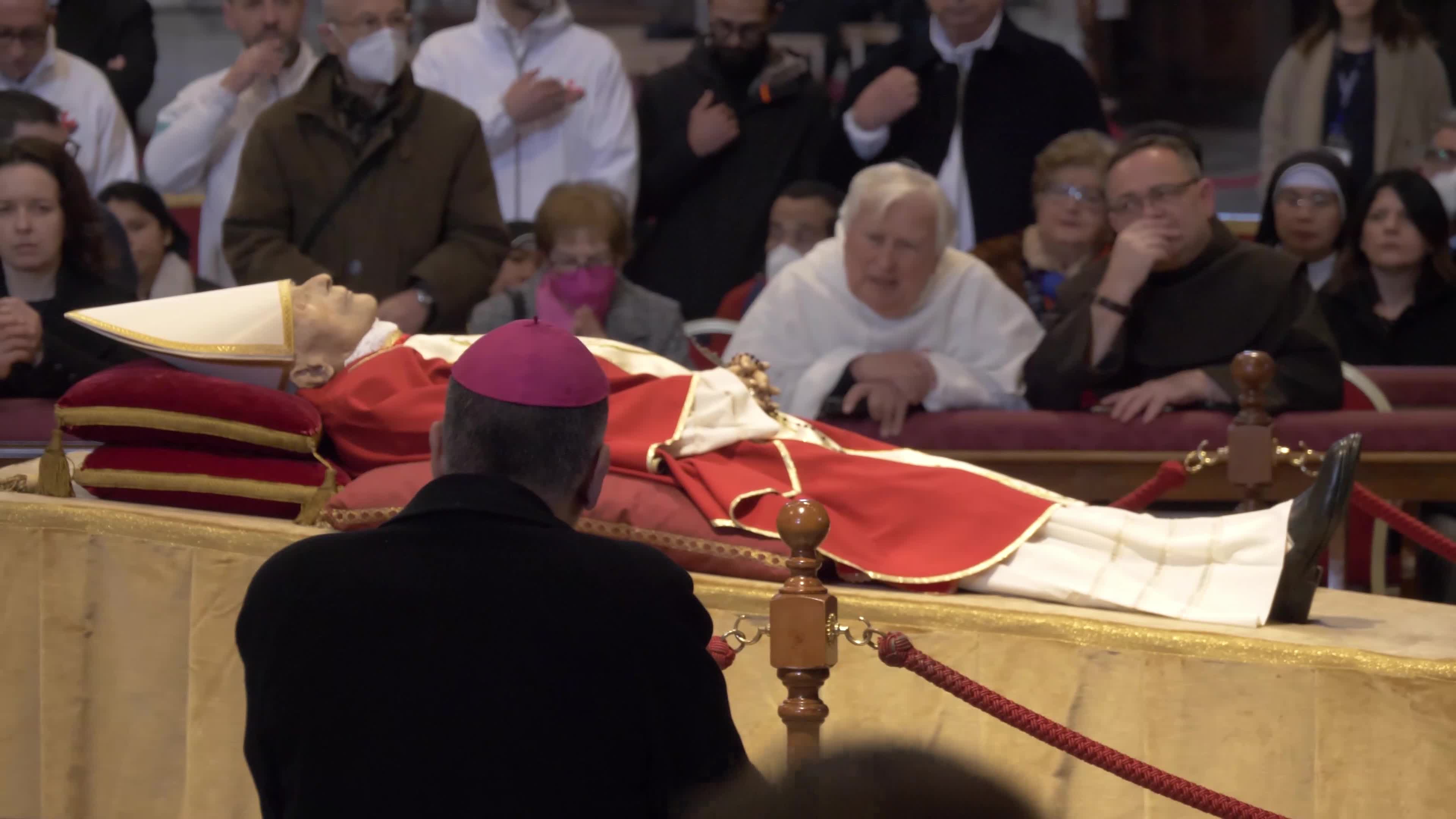 The Body Of Pope Emeritus Benedict XVI Lies In State At St. Peter's