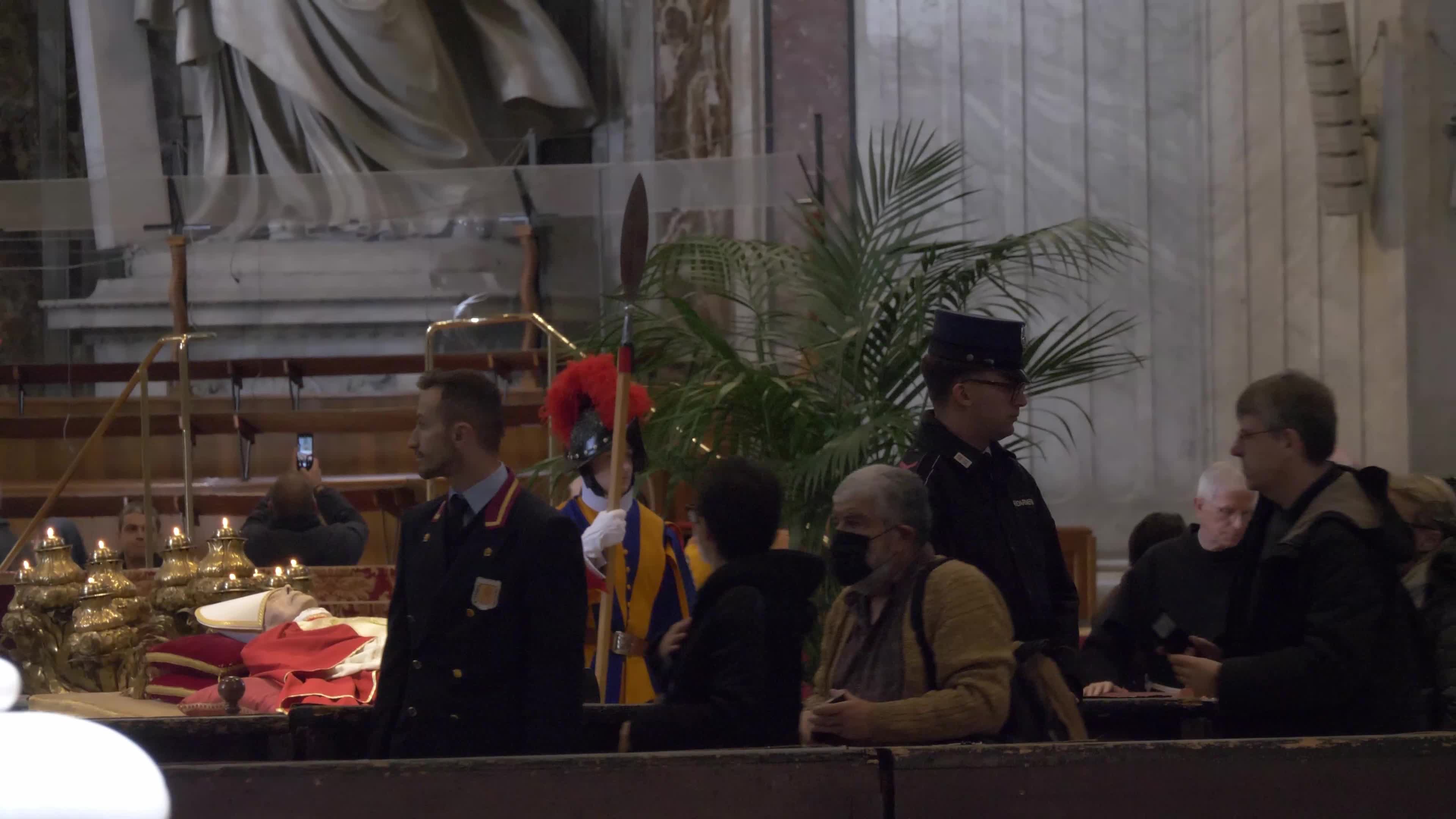 The Body Of Pope Emeritus Benedict XVI Lies In State At St. Peter's