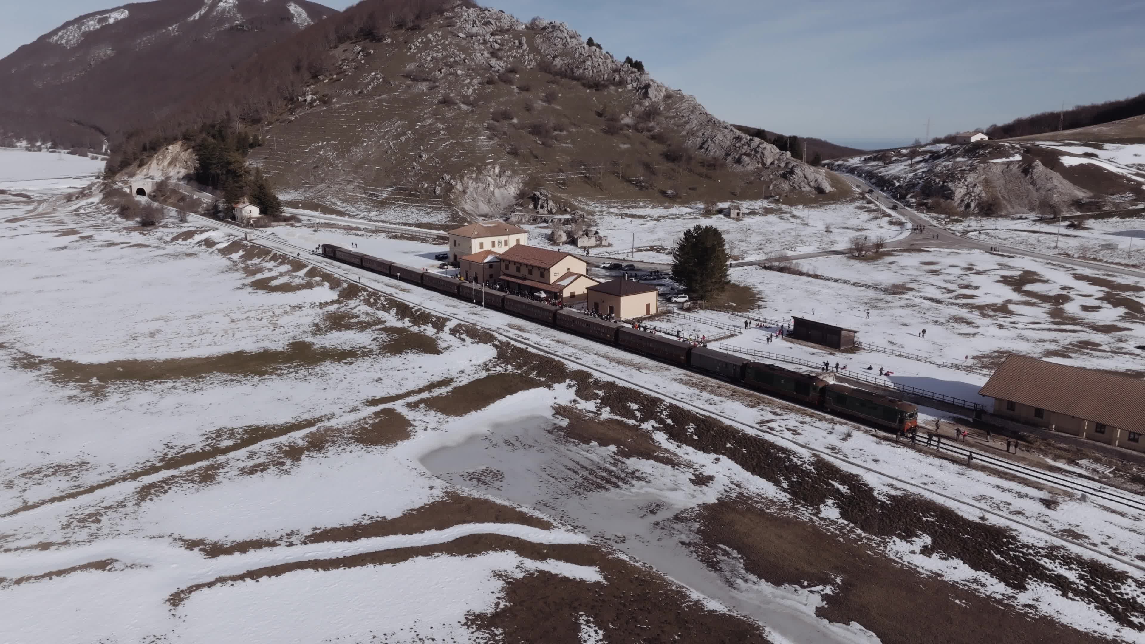 Drone View Of the Trans-Siberian Train of Italy