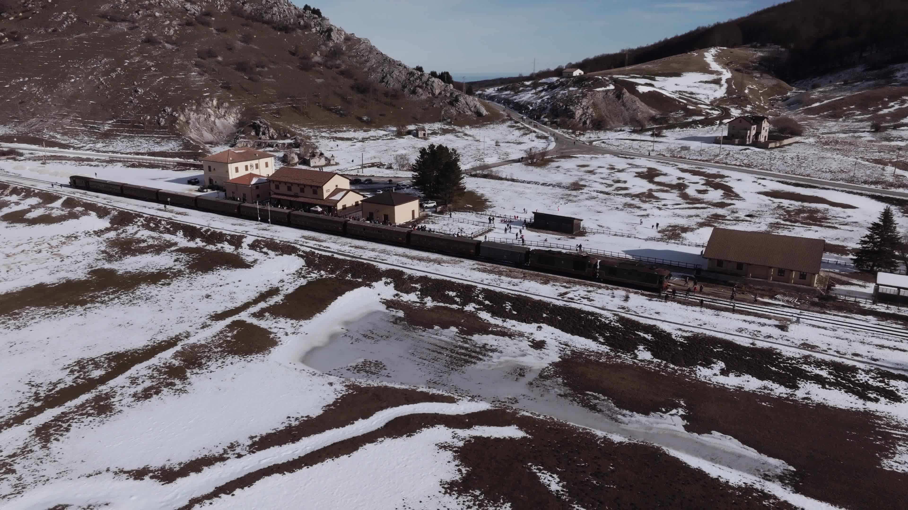 Drone View Of the Trans-Siberian Train of Italy