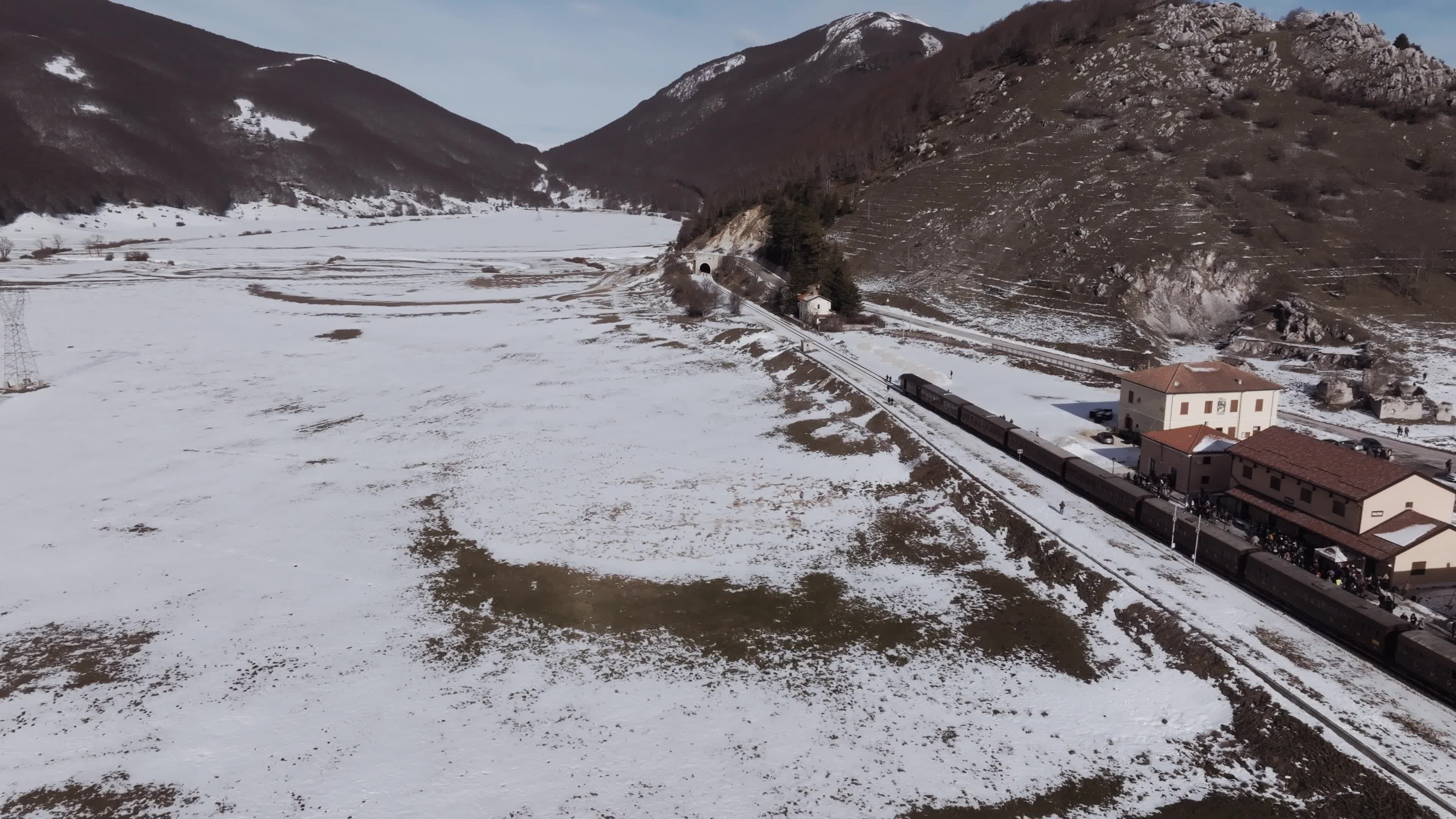 Drone View Of the Trans-Siberian Train of Italy