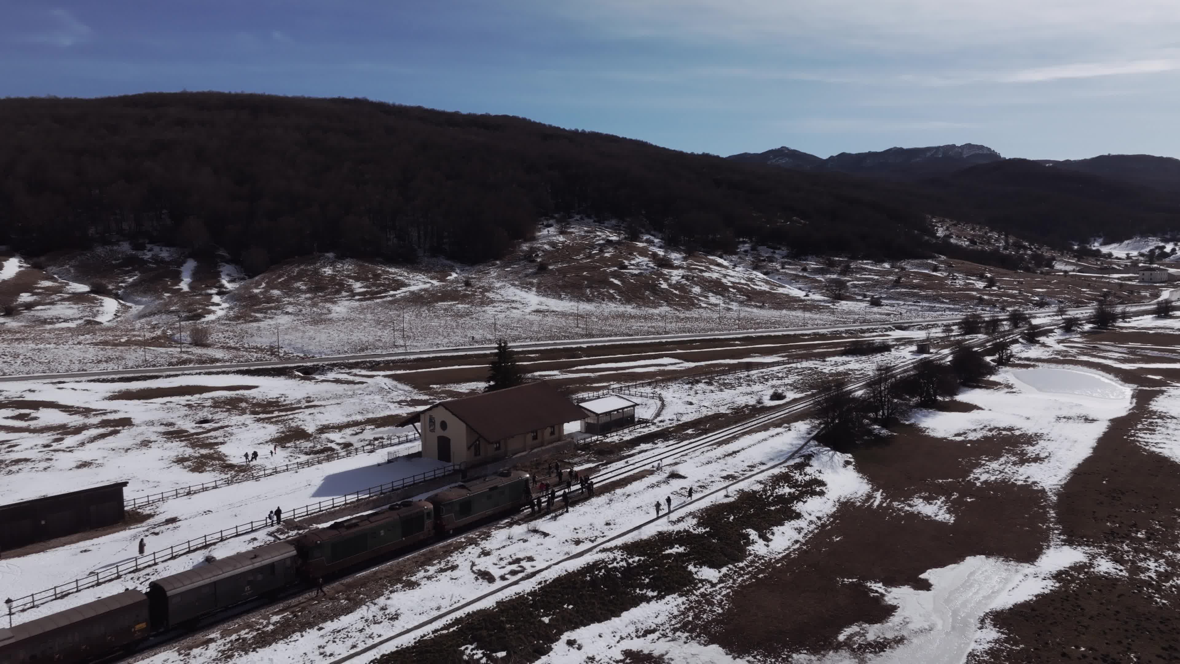 Drone View Of the Trans-Siberian Train of Italy
