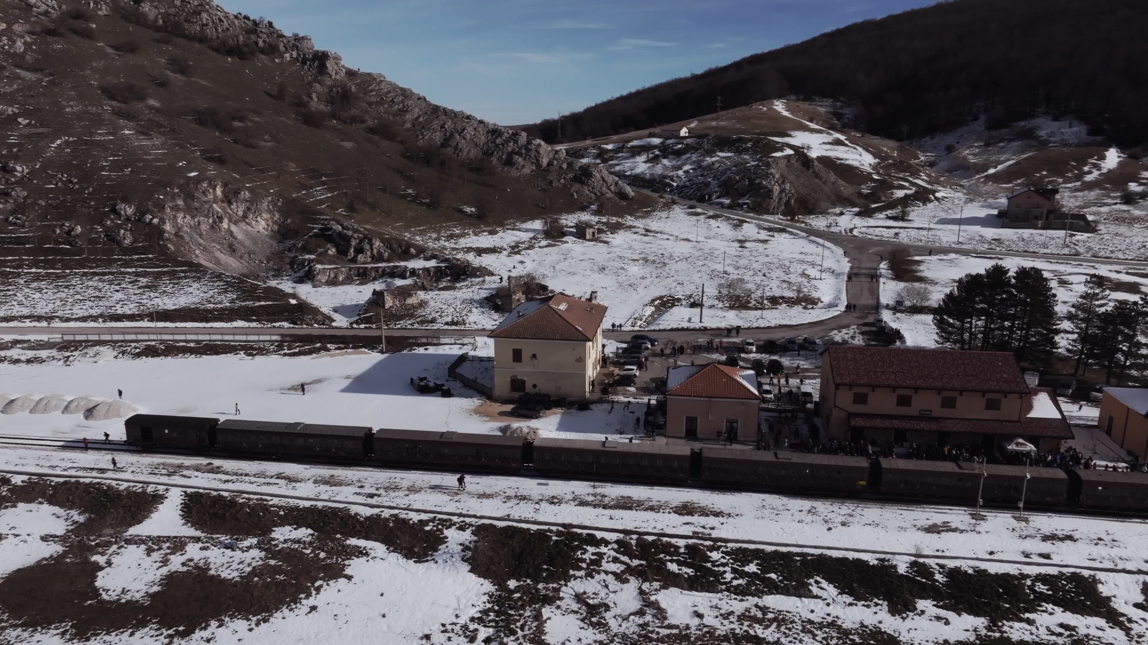 Drone View Of the Trans-Siberian Train of Italy