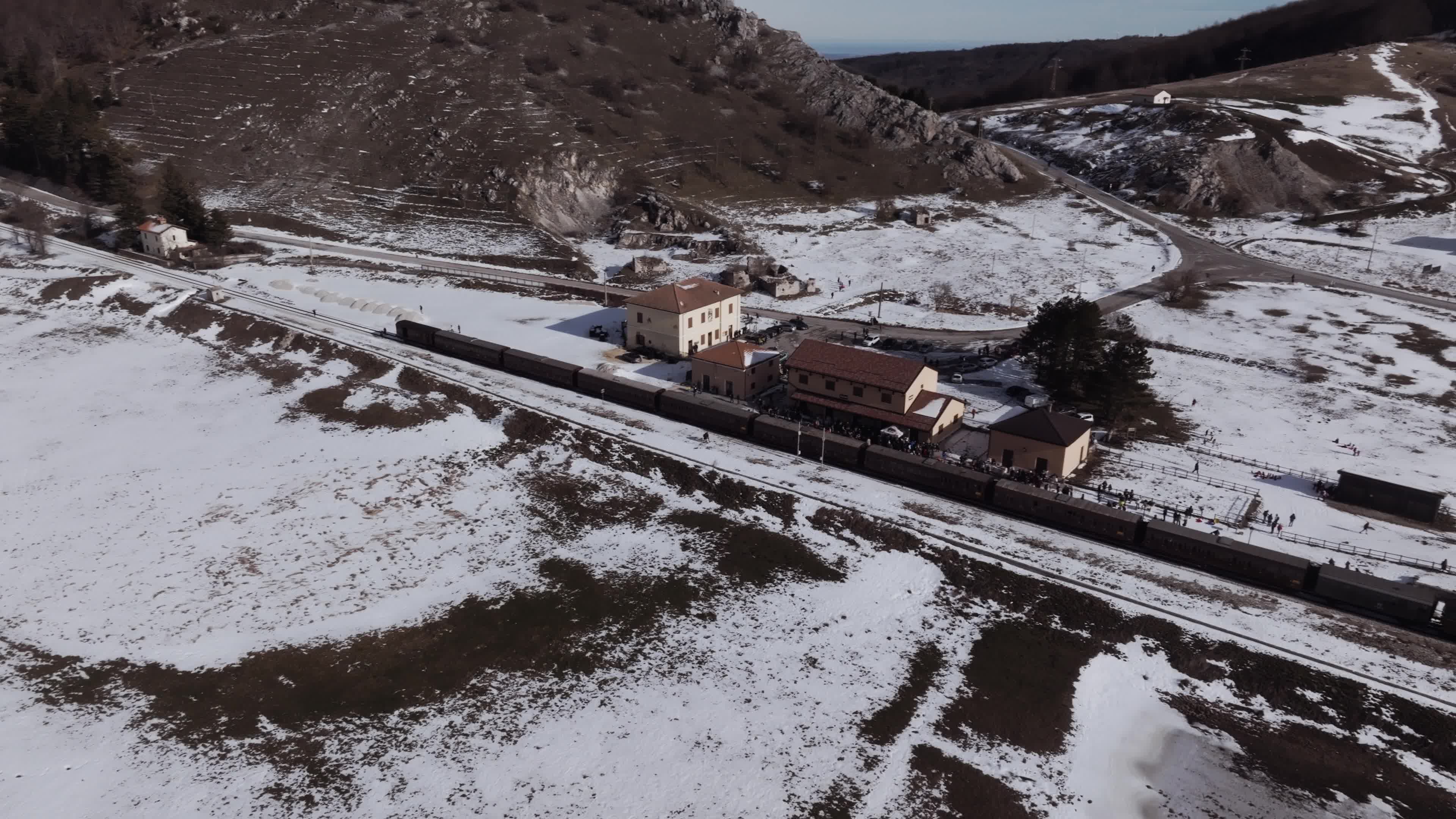Drone View Of the Trans-Siberian Train of Italy