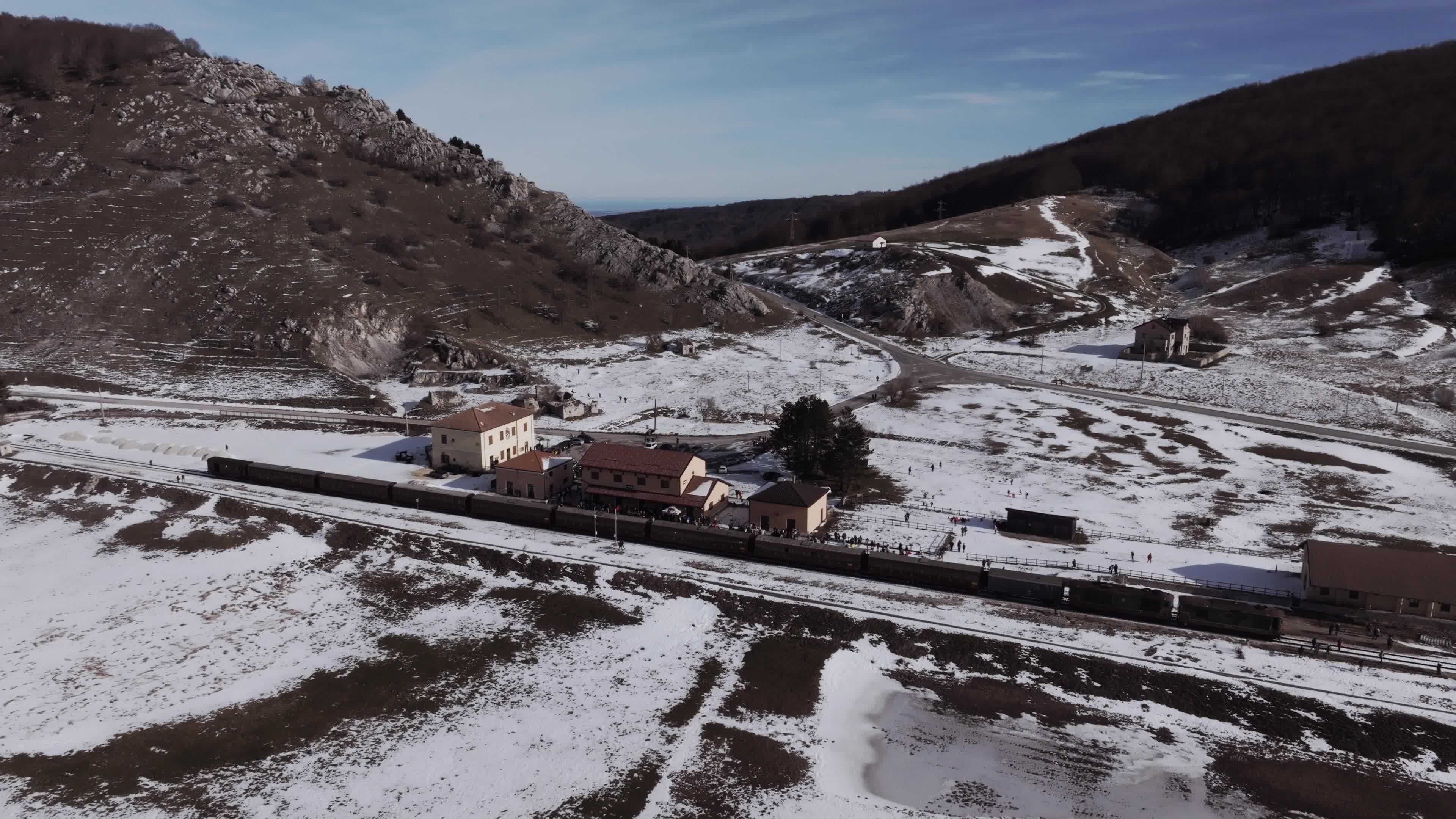 Drone View Of the Trans-Siberian Train of Italy