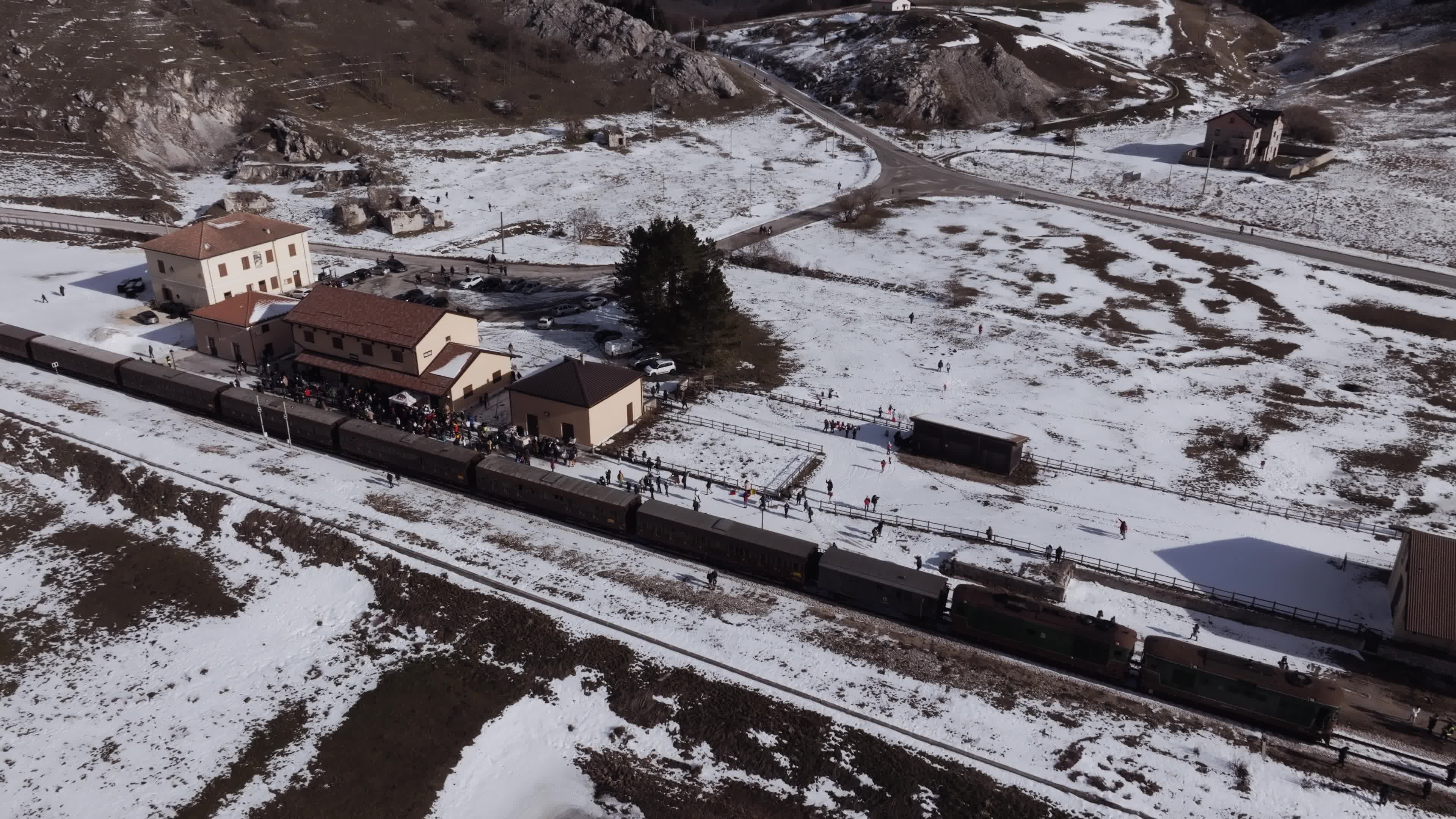 Drone View Of the Trans-Siberian Train of Italy
