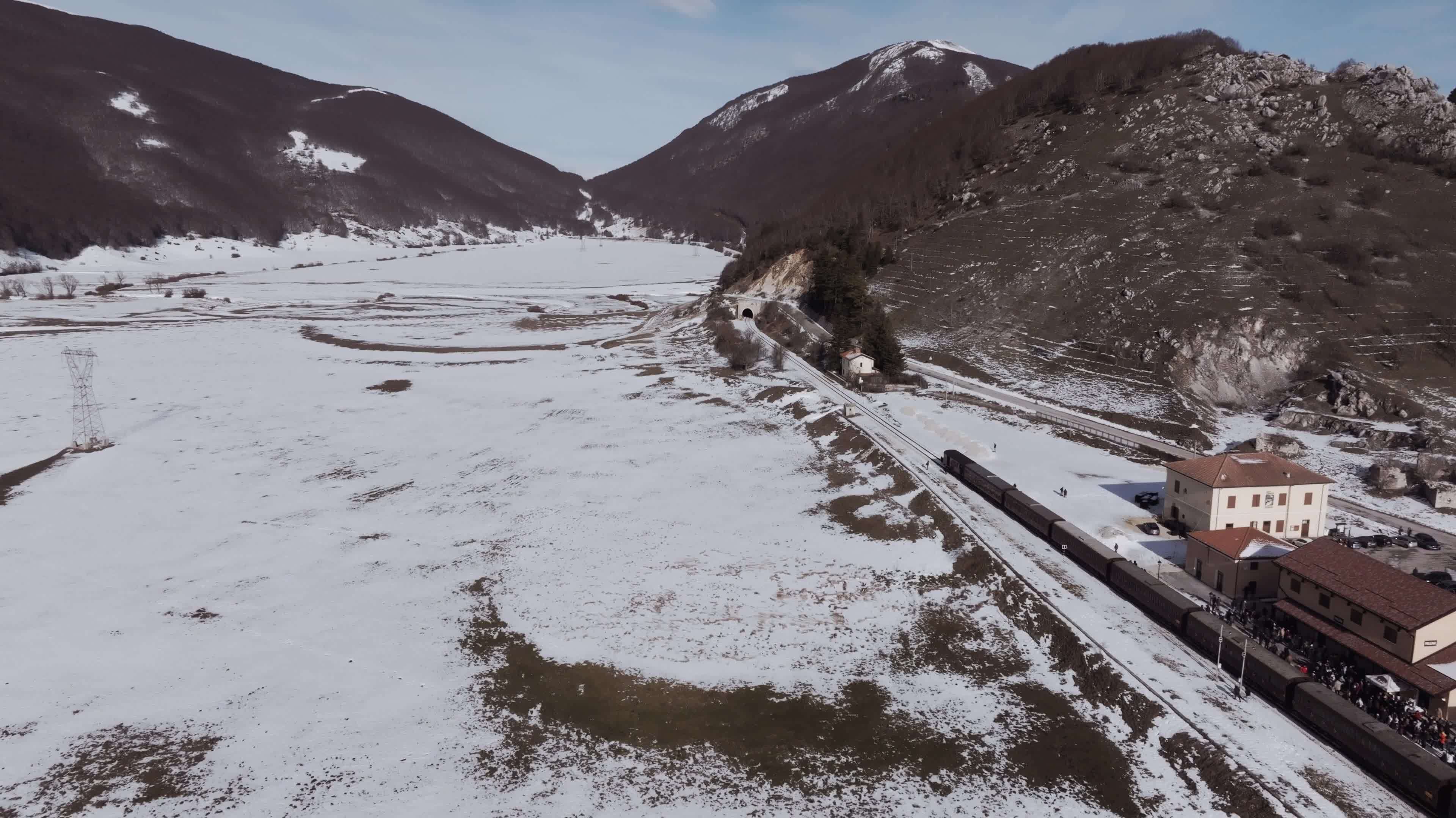 Drone View Of the Trans-Siberian Train of Italy