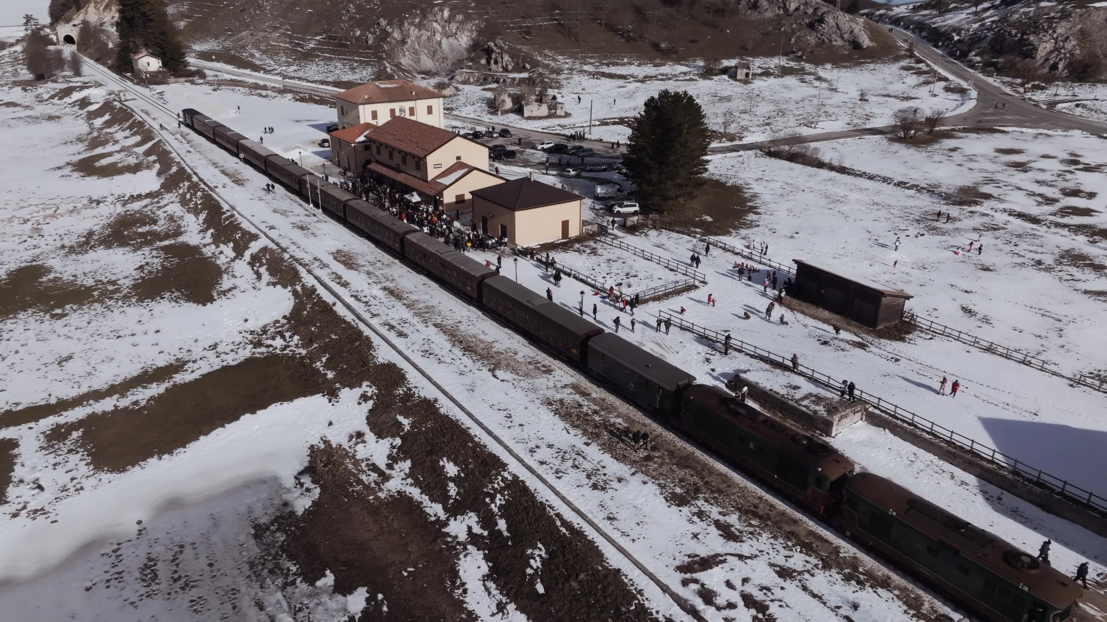 Drone View Of the Trans-Siberian Train of Italy