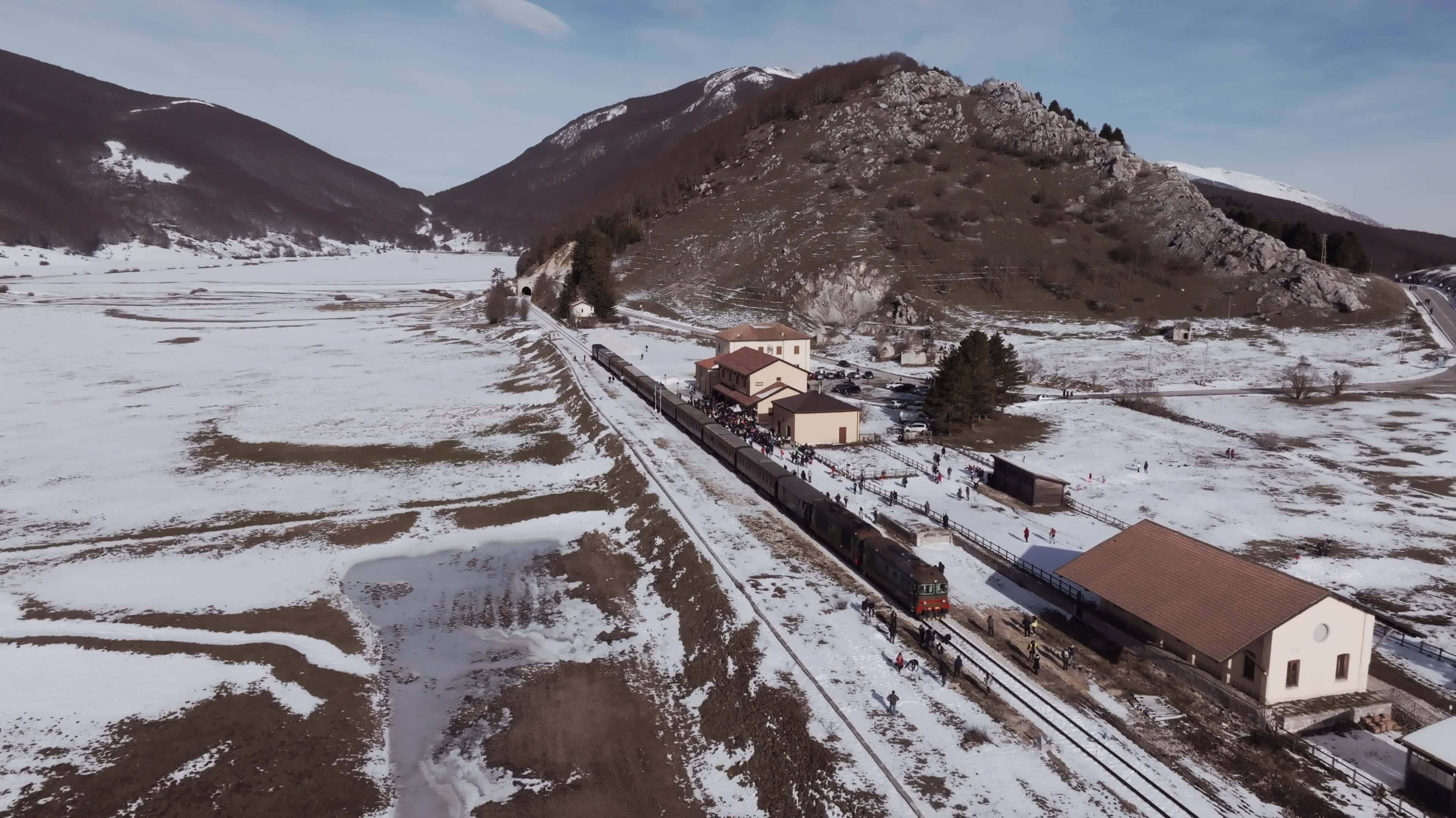Drone View Of the Trans-Siberian Train of Italy
