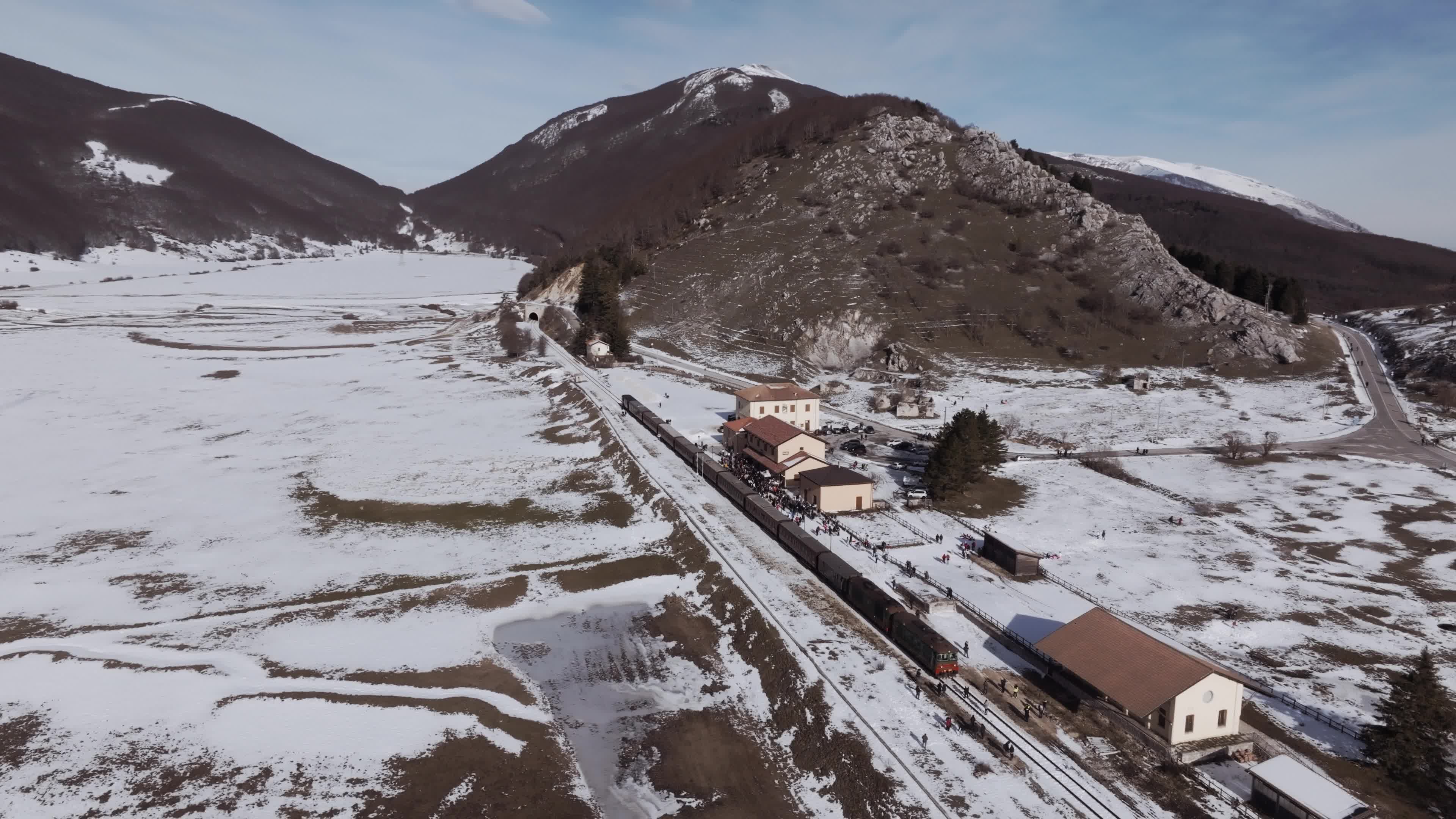 Drone View Of the Trans-Siberian Train of Italy