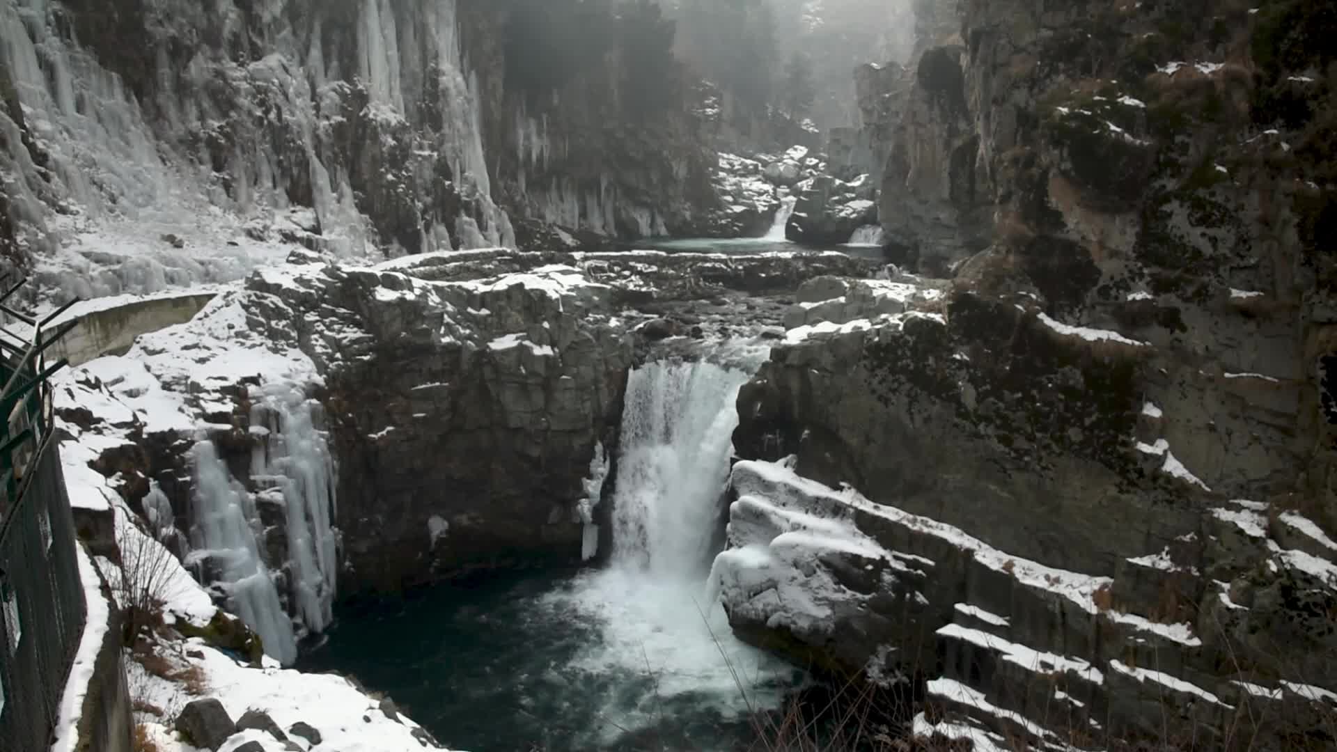 Aharbal waterfall in Kashmir, India