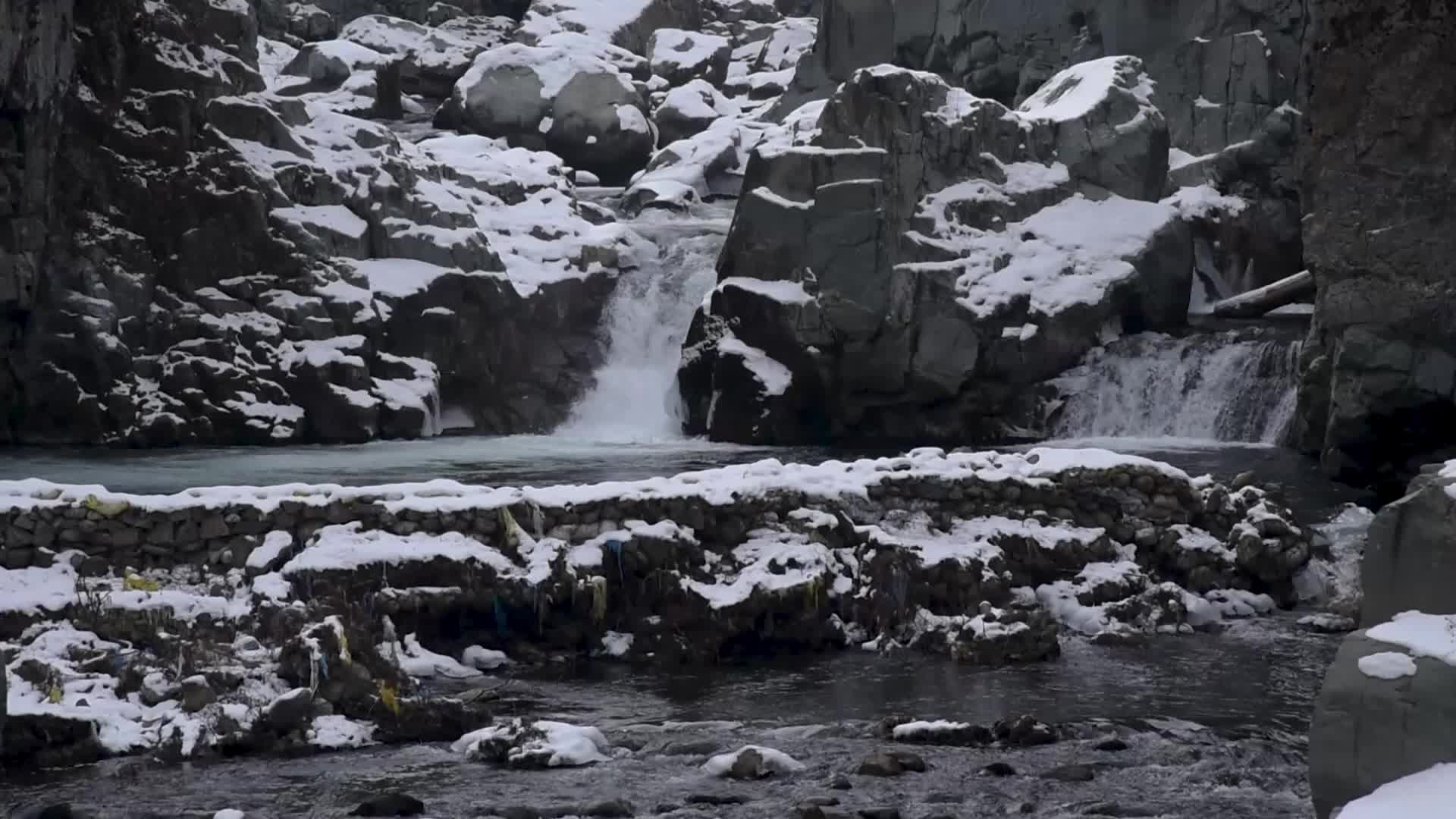 Aharbal waterfall in Kashmir, India